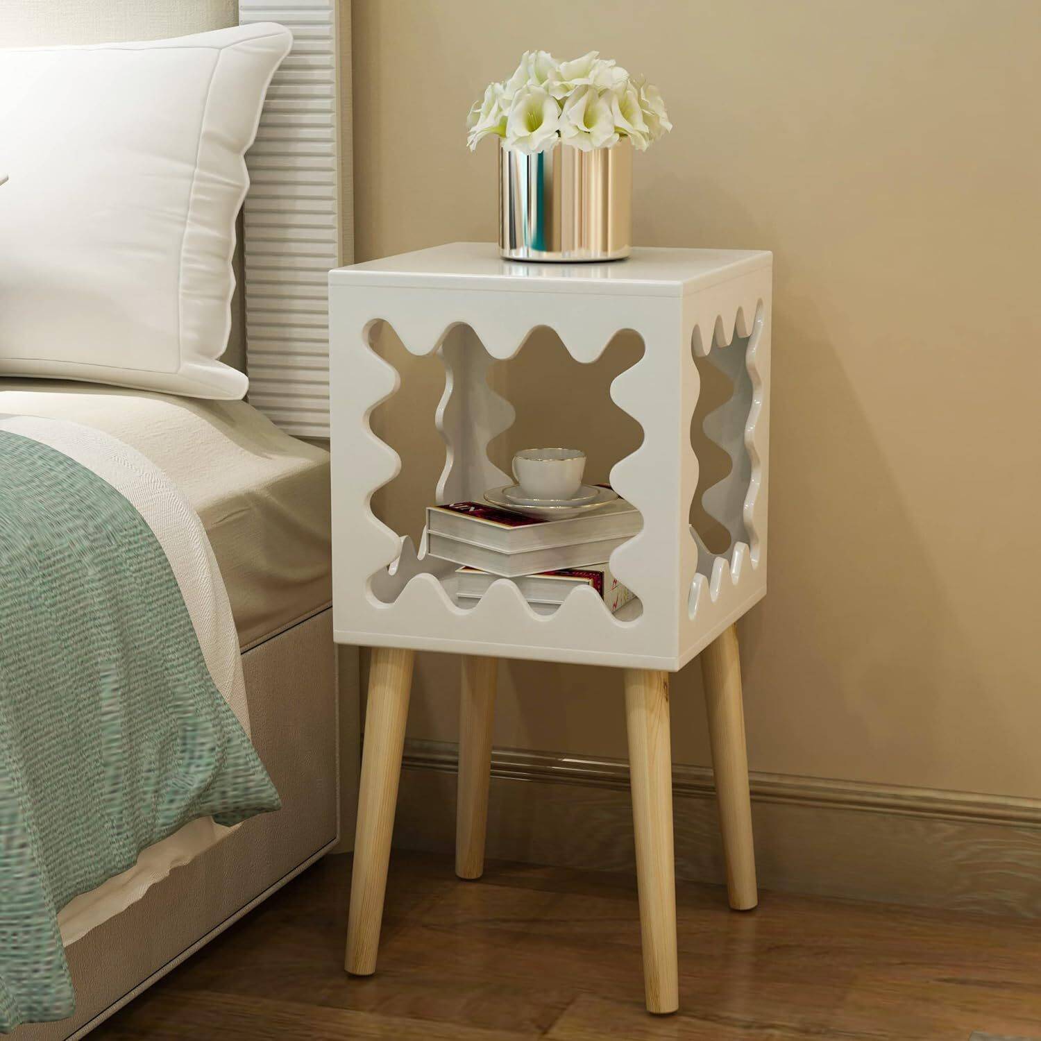 Device Bas with BROWN ART SHOPPEE Bookcase Nightstand Side End Ta