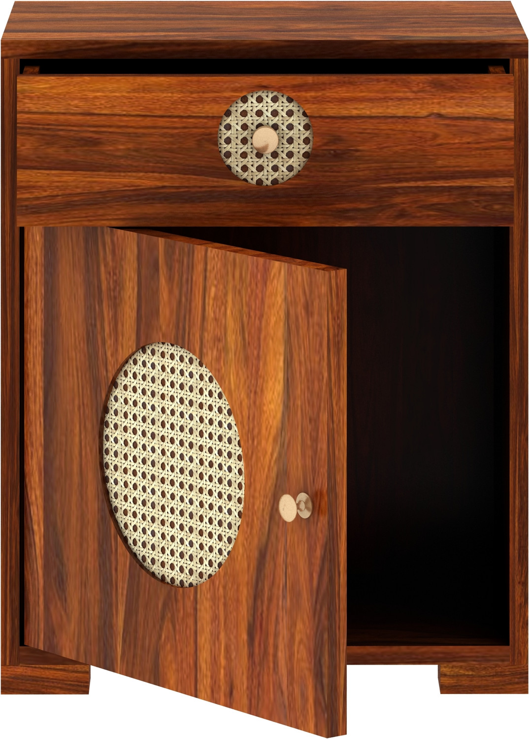 Image of Dreamydesks Regal Solid Wood Bedside Table with Drawer for Bedroom Solid Wood Bedside Table