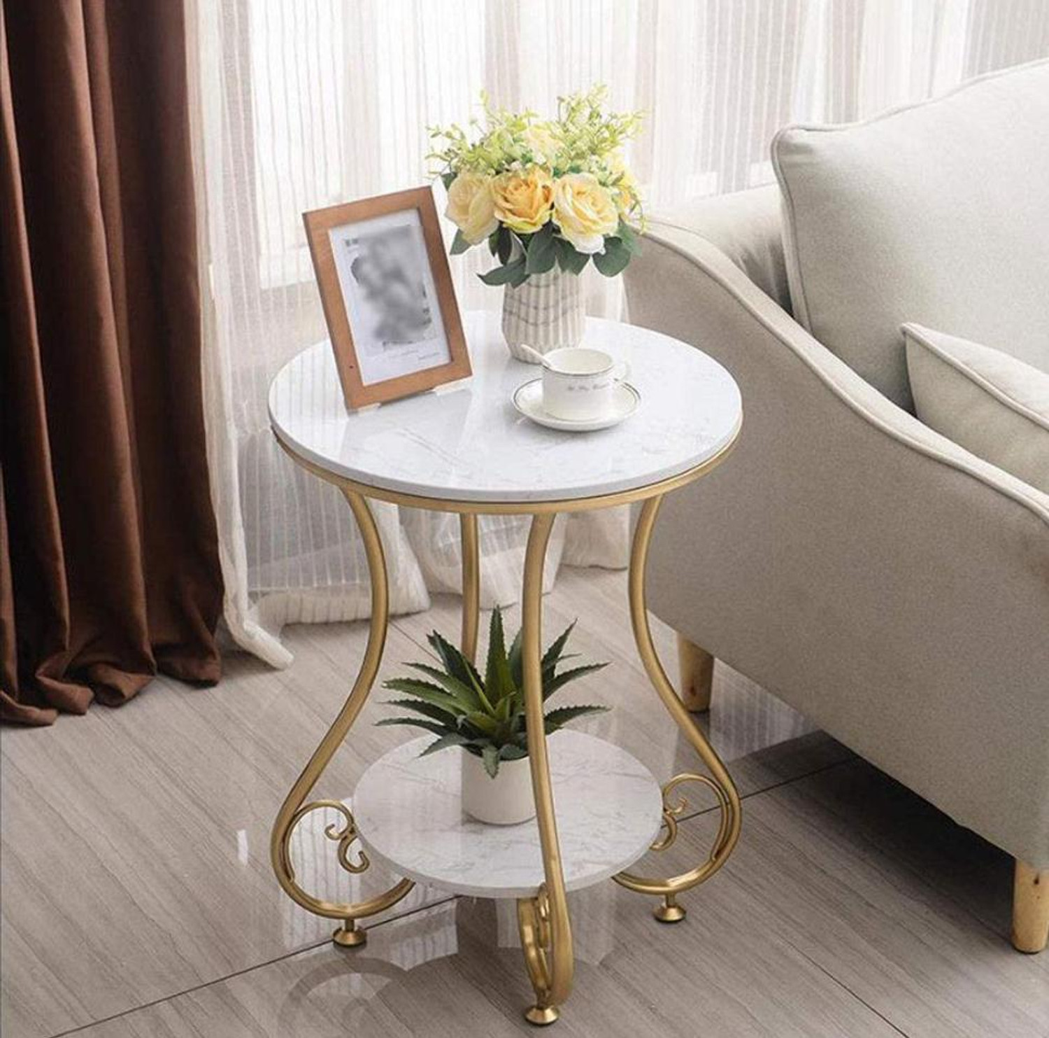 Image of ShopperShift Metal Bedside Table