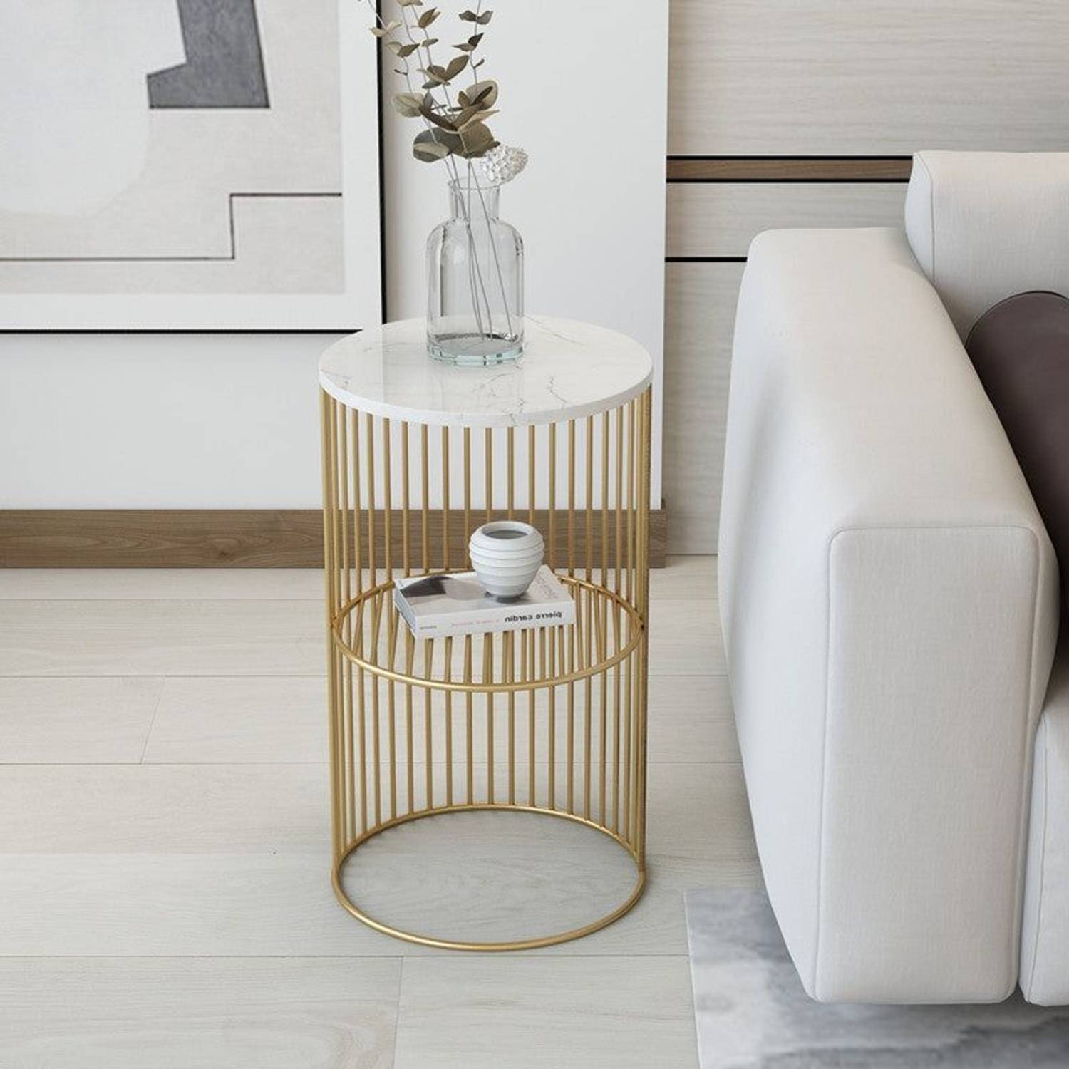 Unique Arts Shoppee Round End Table with Wooden top,Side Table fo