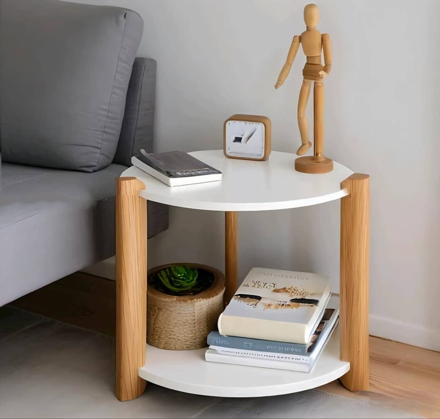 Yookeer Modern Round Side Table, Bed Side Tables for Bed Room Eng
