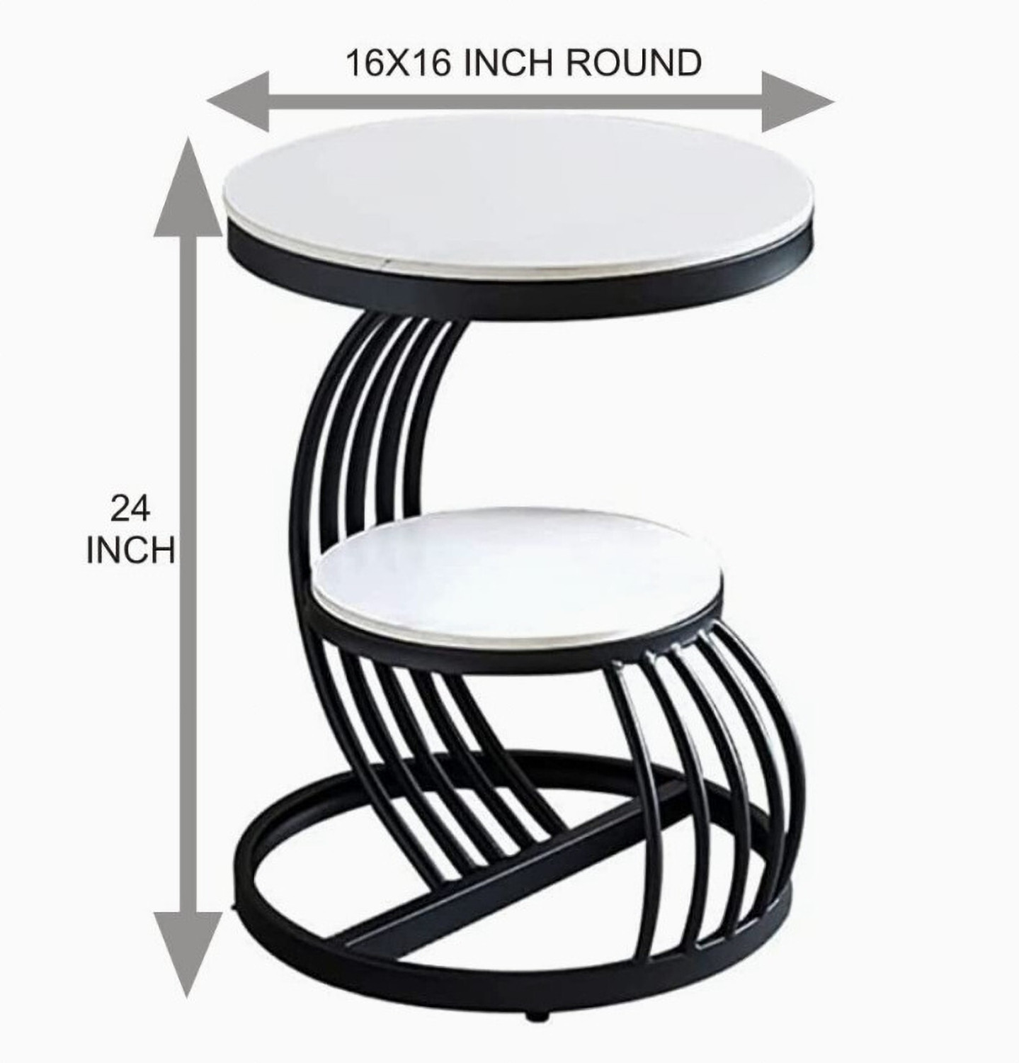 Image of Unique Arts Shoppee Unique Arts Gleaming Iron Haven: A Stylish Metal Side Table for Modern Spaces Metal Corner Table