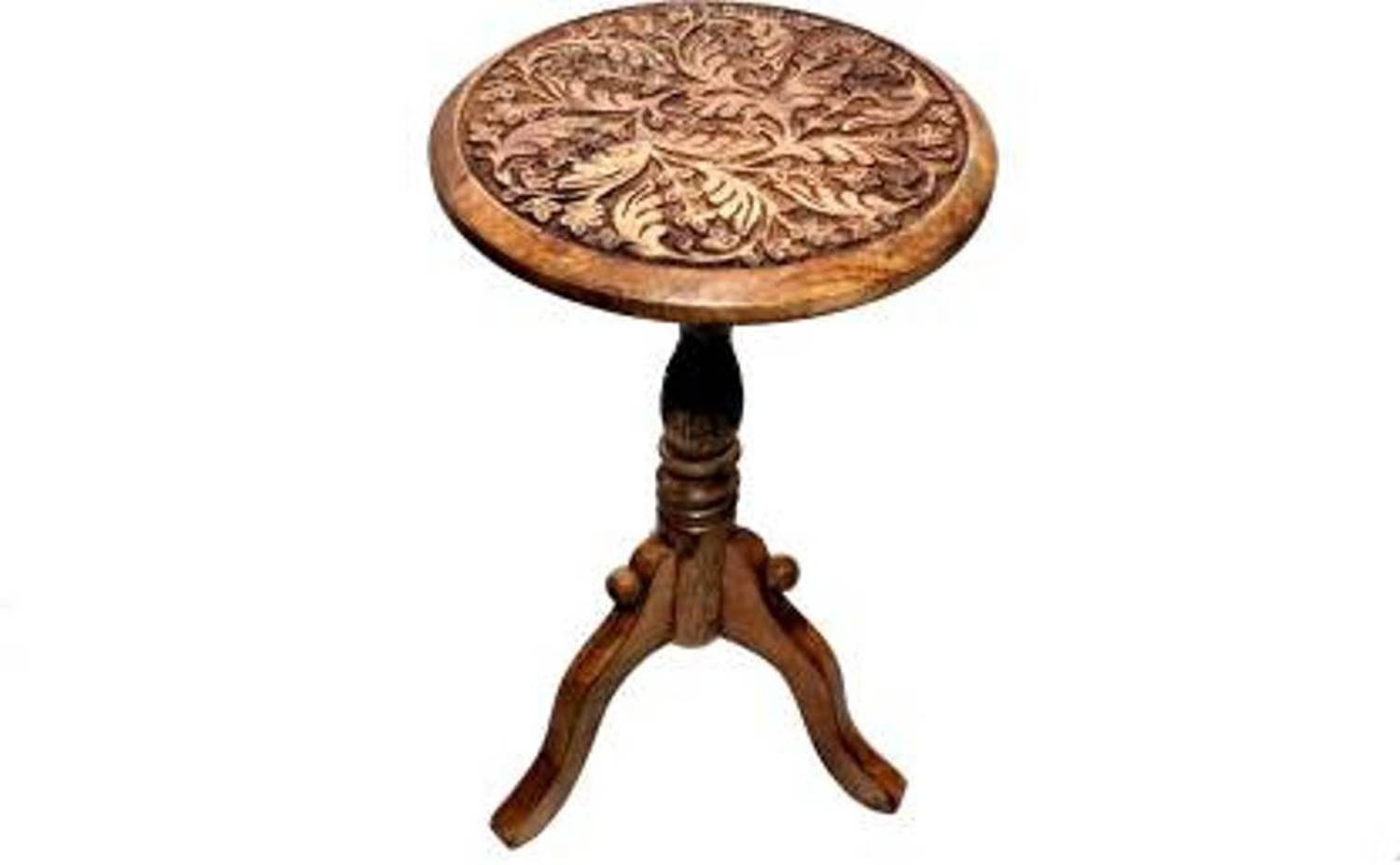 Decorhand Solid Wood Side Table (Finish Color - Natural, Pre-asse