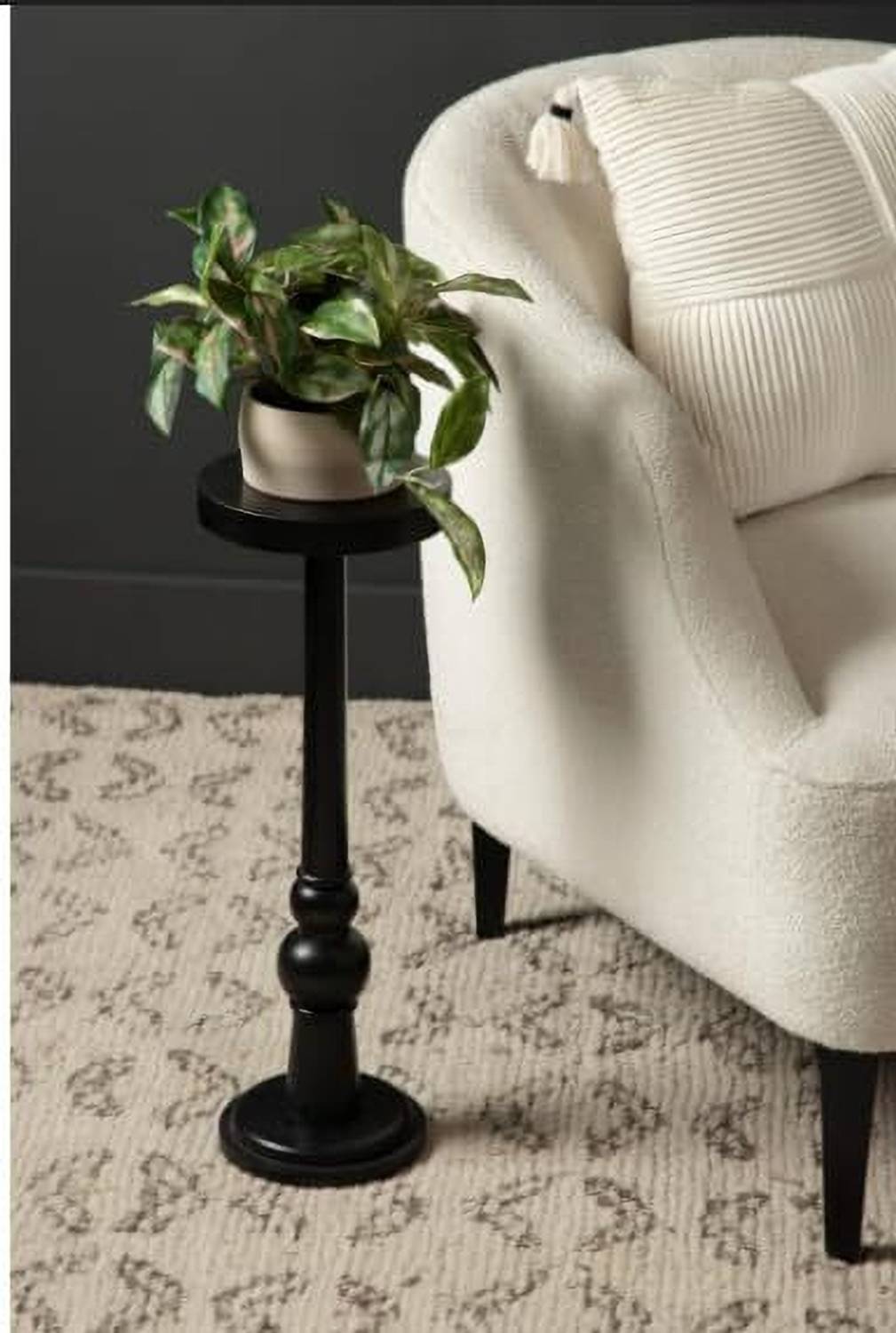 Mark Wood Round long side table Living Room Plant Stand or Small