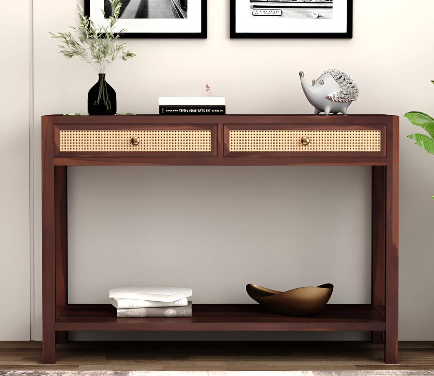 Tanishq Arts Solid Sheesham Wood Console Table for Living Room