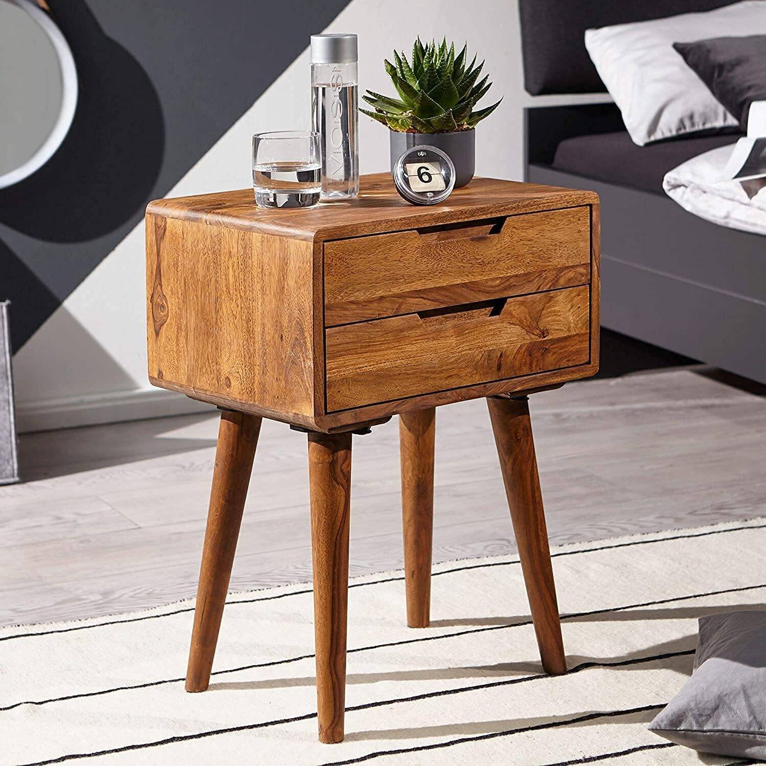Knite Craft Solid Wood Side Table (Finish Color - Natural honey c
