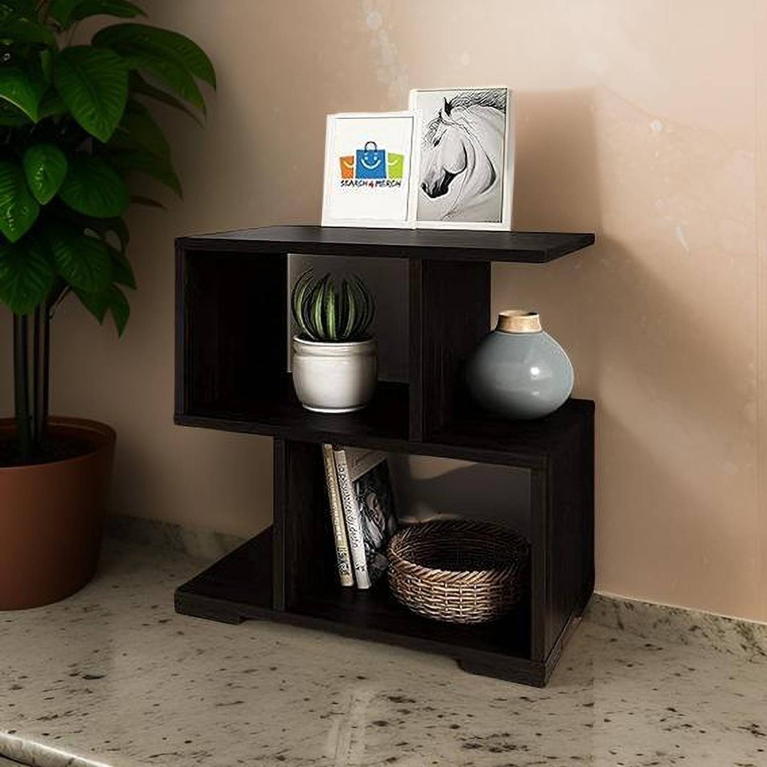 CraftOnline Engineered Wood Modern Folding Matte Finish Side Tabl