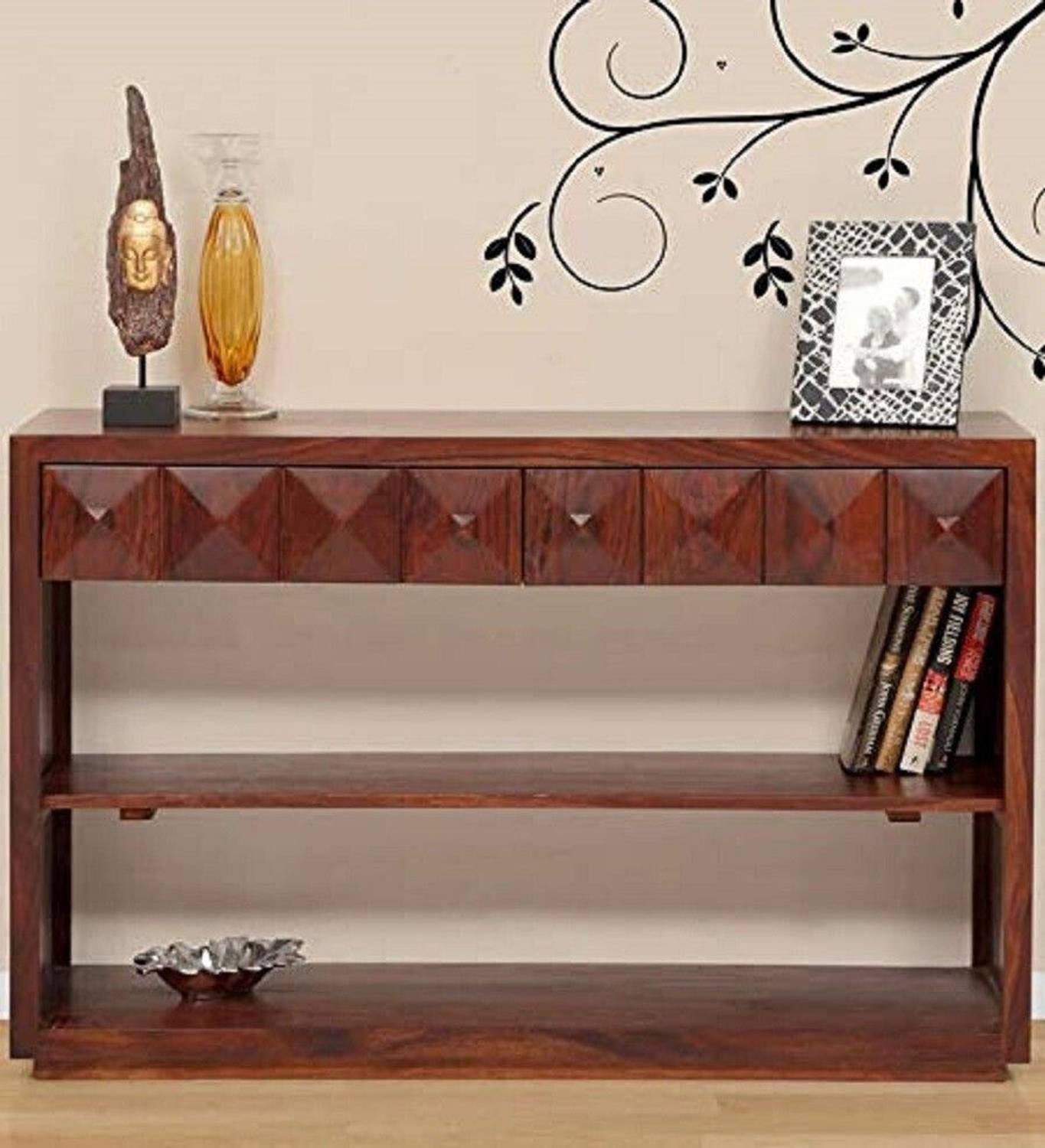 Ganpati Arts Sheesham Console/Bedside Table For Bedroom/Wooden En