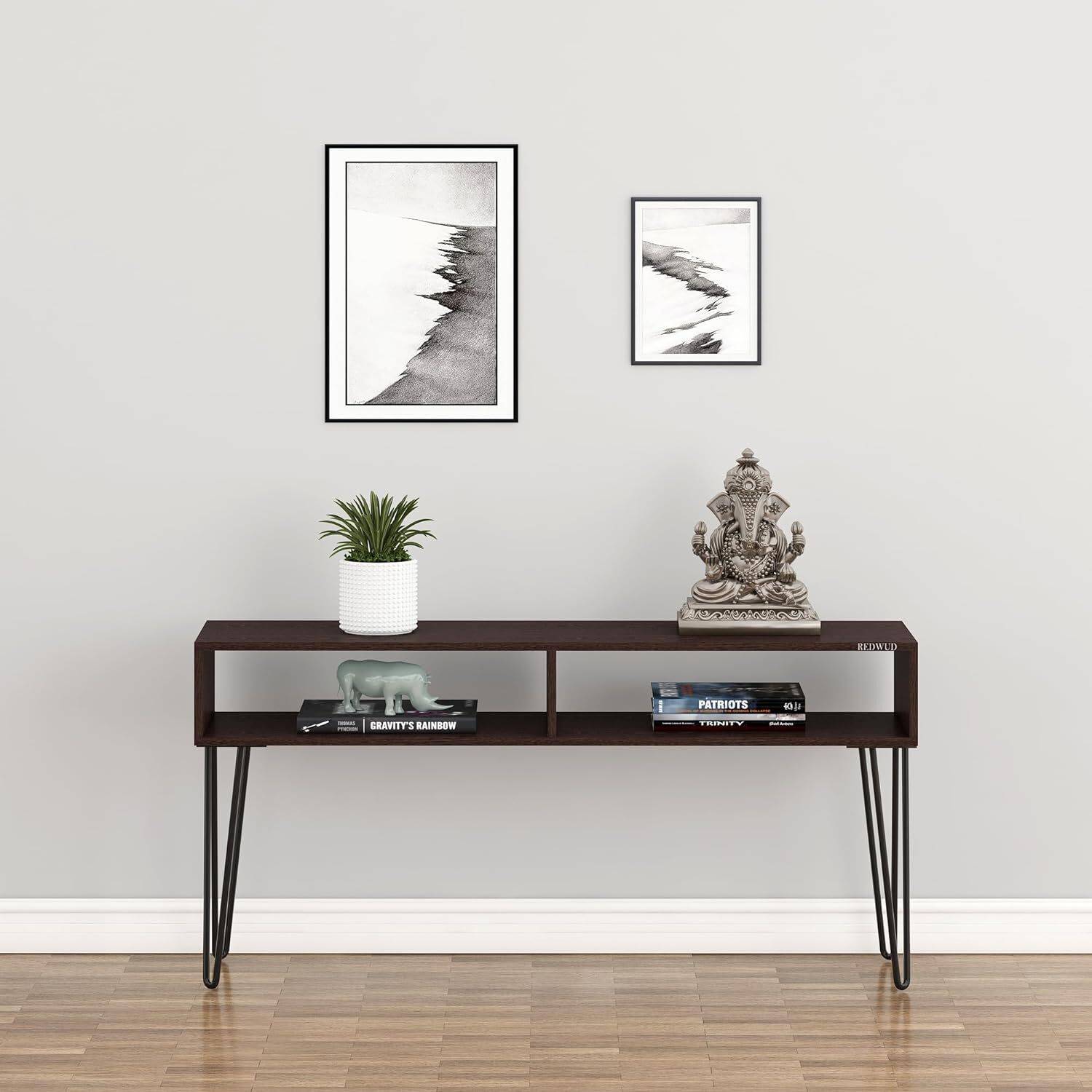 ANIKAA Hux Engineered Wood Console Table (Finish Color - Wenge, D