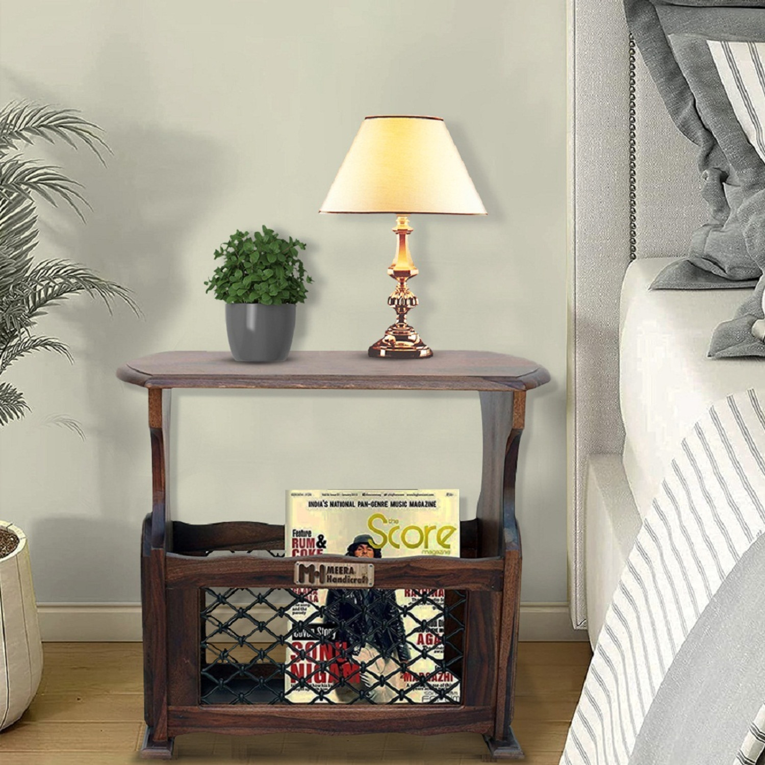 Image of Meera Handicraft A beautiful pure sheesham wood side table Solid Wood Side Table