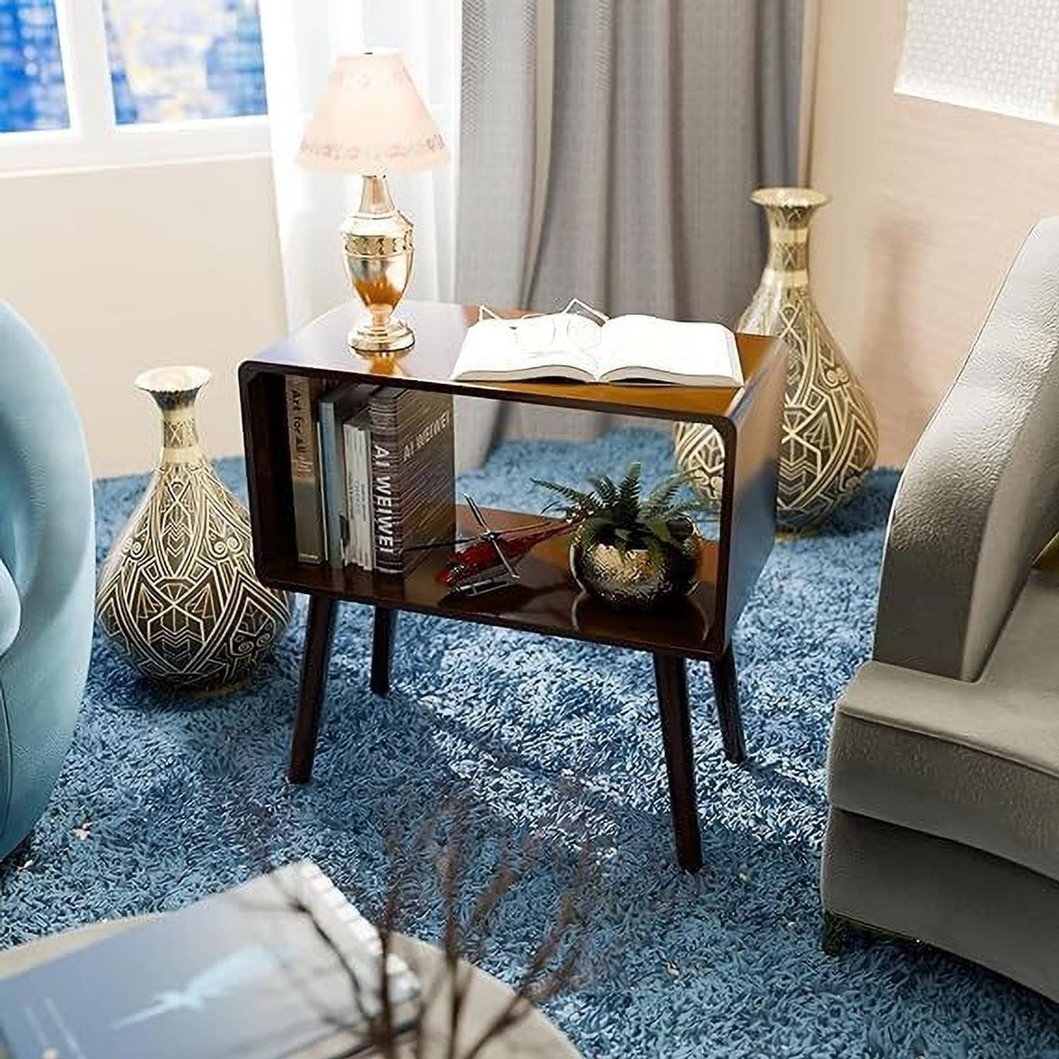 etiquette art Wooden Book Rack/Night Stand/Bedside Table/Magazine