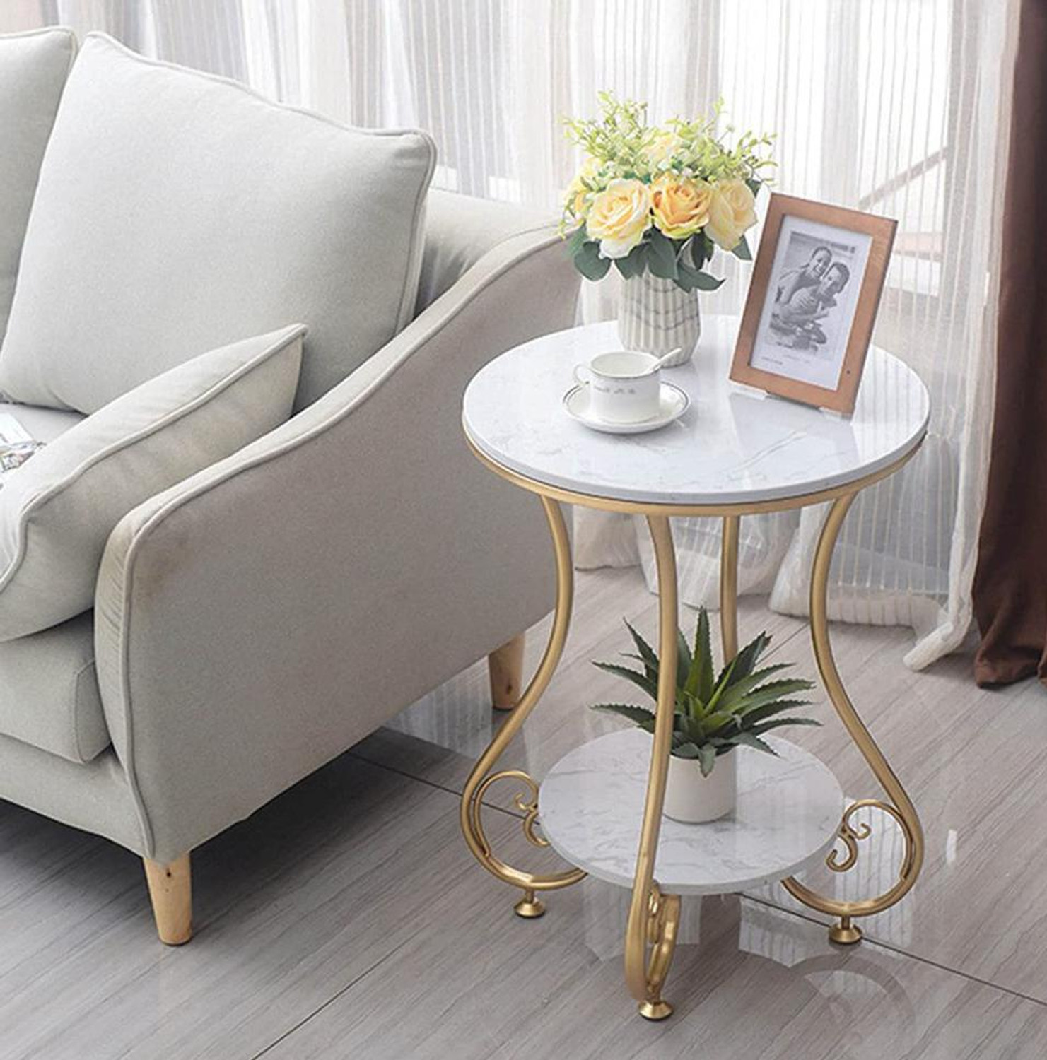 Image of ShopperShift Metal Bedside Table