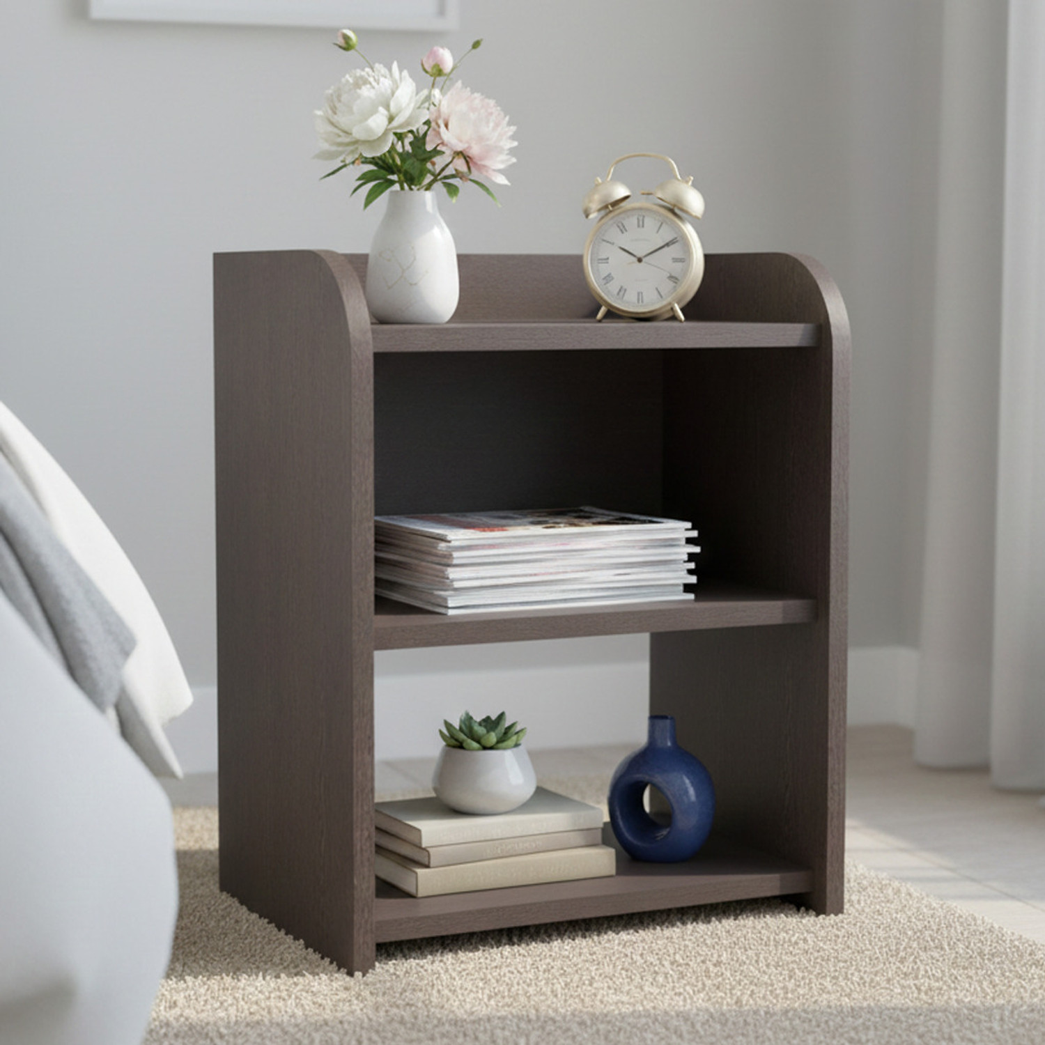 Image of NITYAM Wooden Side Table for Bedroom| Sofa Side Table| End Table| Corner Table Engineered Wood Bedside Table