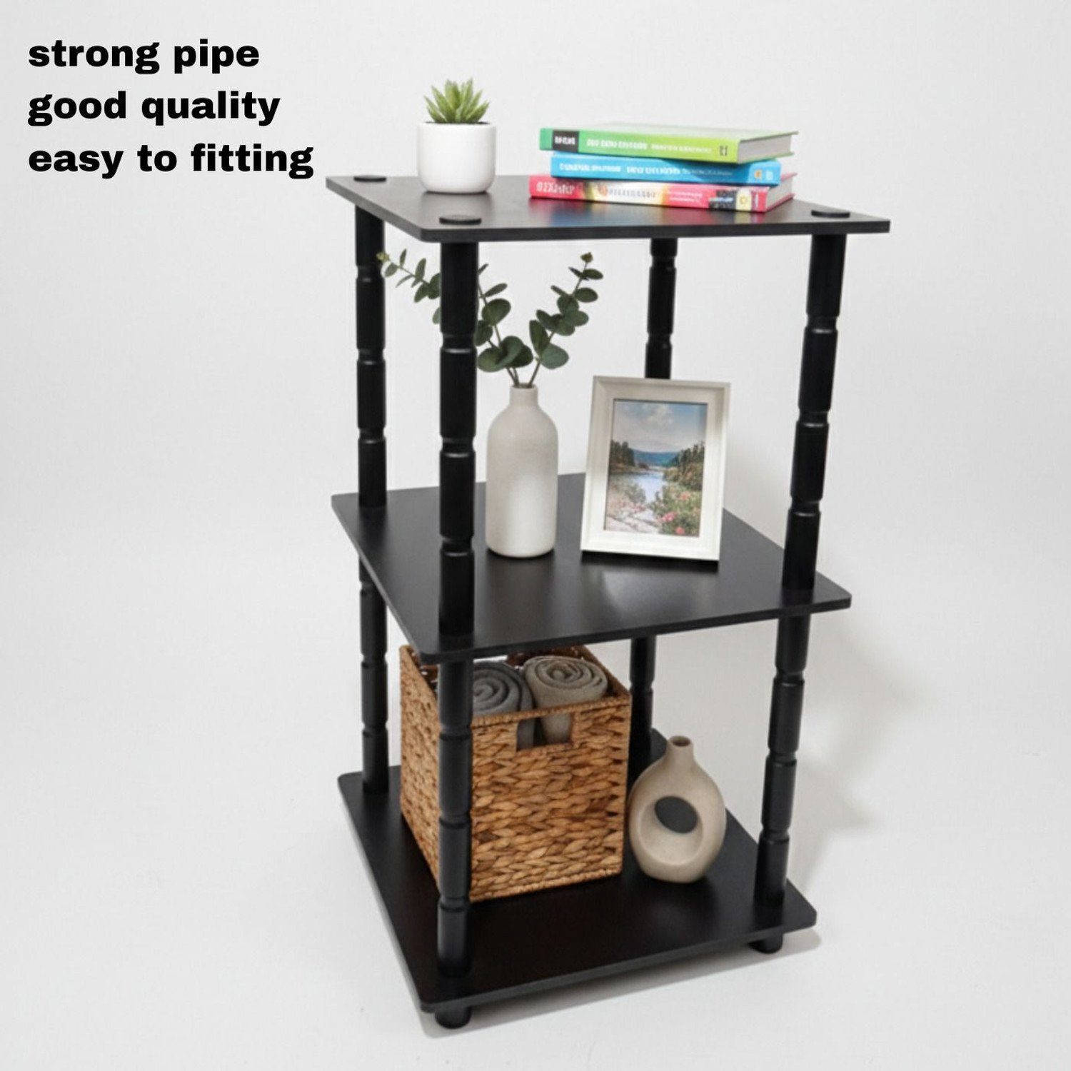 Image of APGgroup 3 tier square wenge Engineered Wood Corner Table