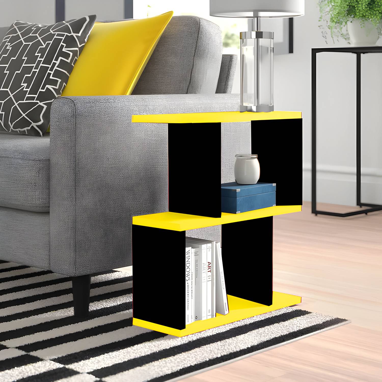 Wookart S - Shape Bedside table for Bedroom ,Living room ,Home &