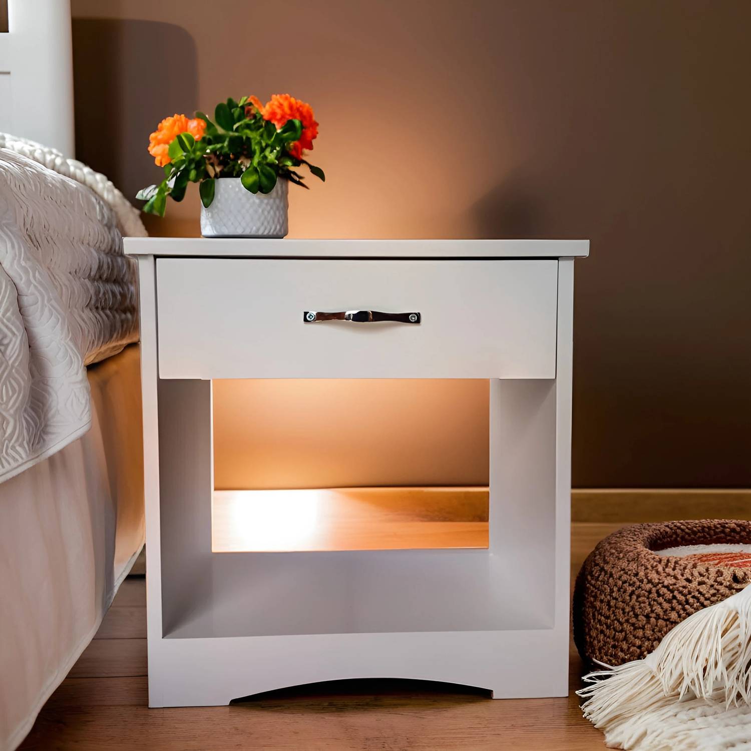 TRUE FURNITURE Night stand/End Side/Bed side/Sofa Side Table for