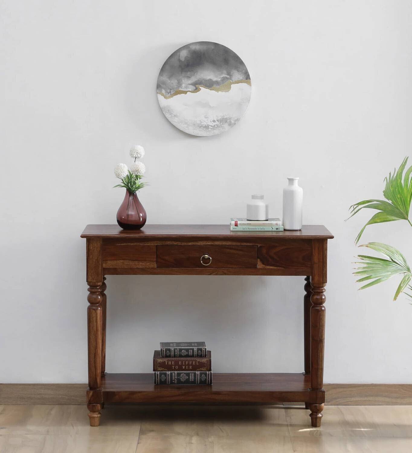 DRYLC FURNITURE Solid Sheesham Wood Console Table For Living Room