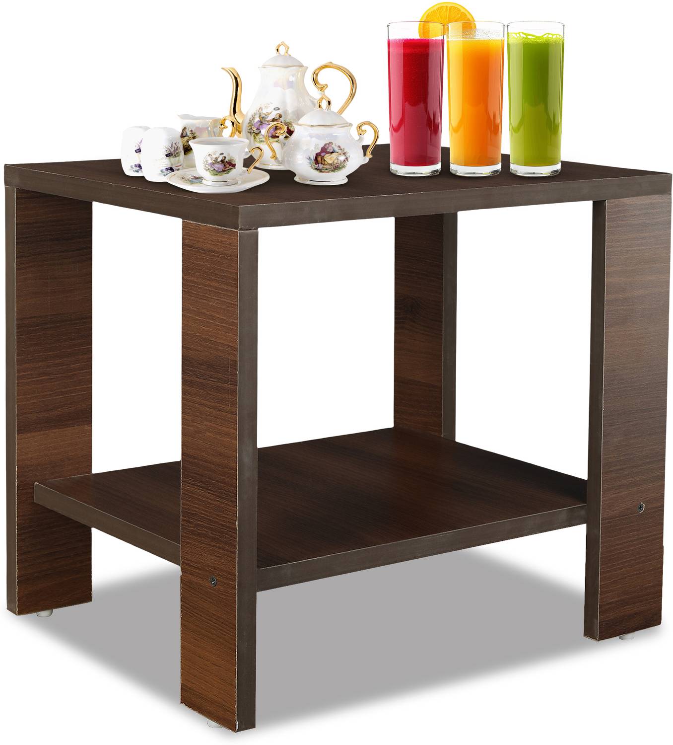 sbf furniture Engineered Wood Side Table (Finish Color - Brown, D