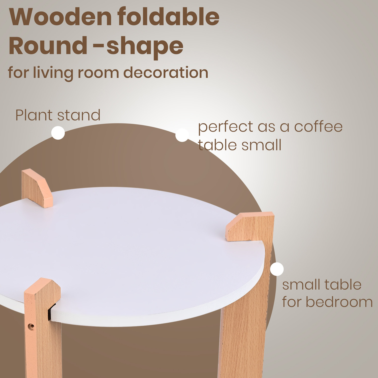 Image of Yookeer Modern Round Side Table, Bed Side Tables for Bed Room Engineered Wood End Table