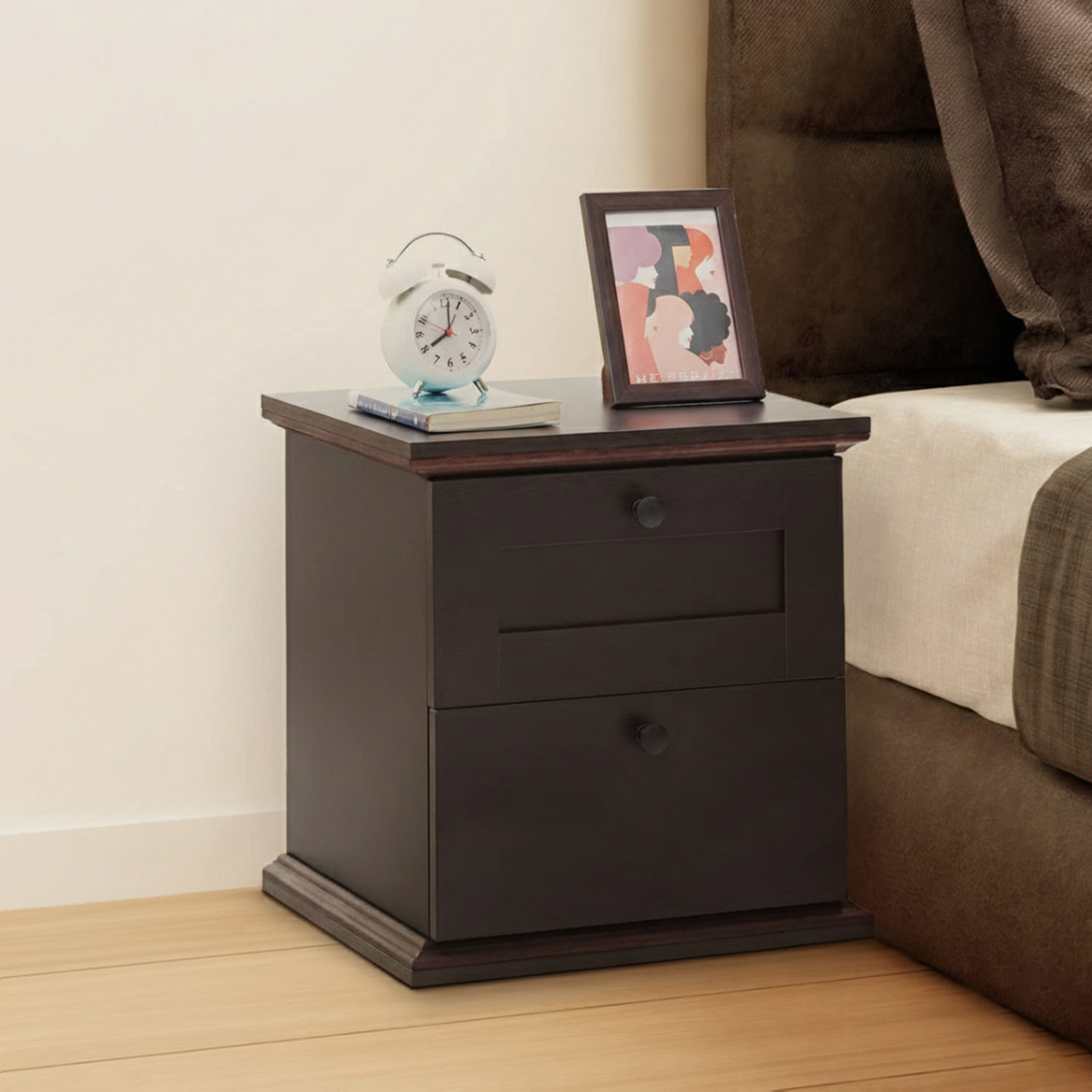 Image of GREEN SOUL Rivur Multipurpose Modern BedSide Table /End Table /Corner Table Engineered Wood Bedside Table