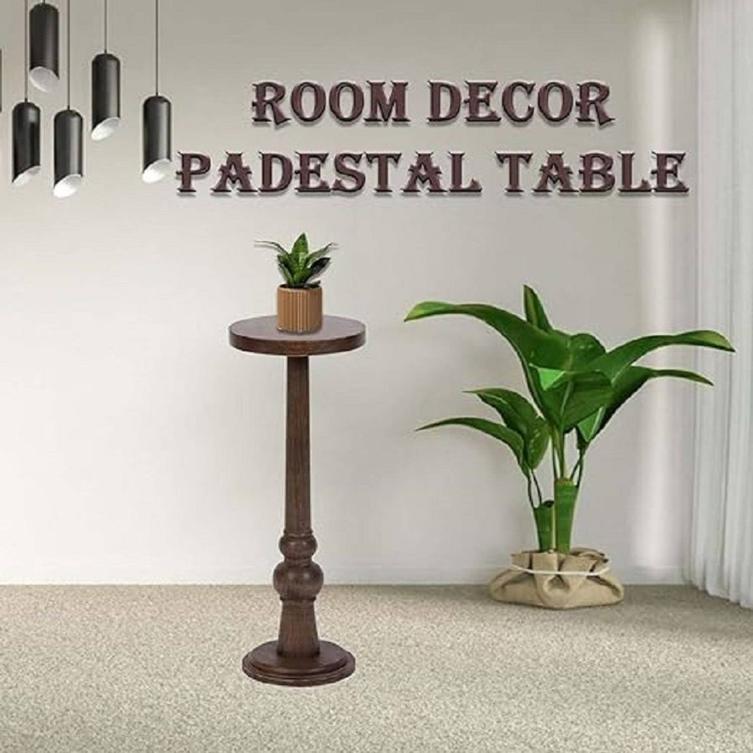 OnlineCraft Pedestal Design Stool for Bed Side Sofa Side Drink Ta