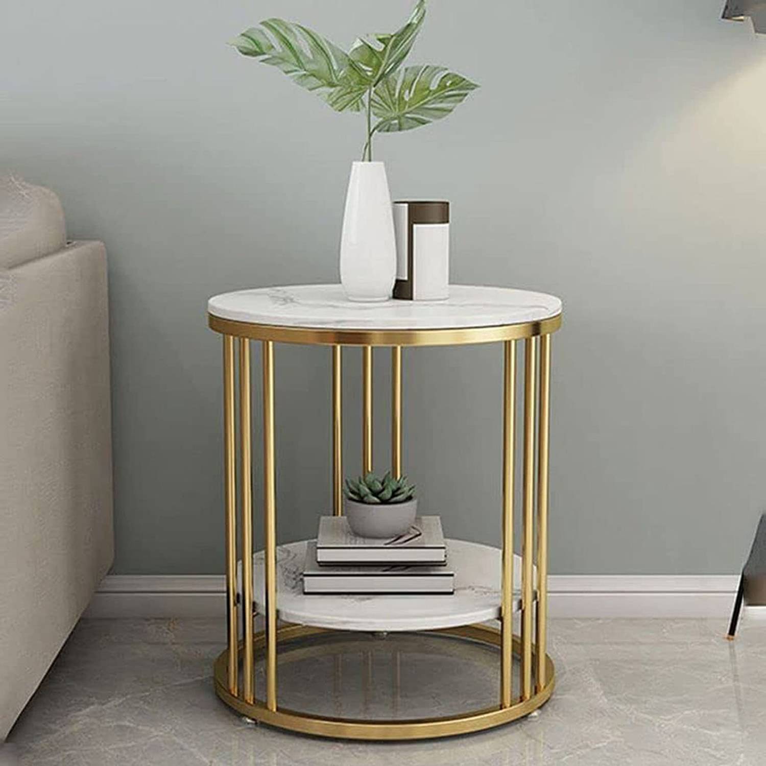 Vought Store Modern Round Side Table for Living Room Bedroom Iron