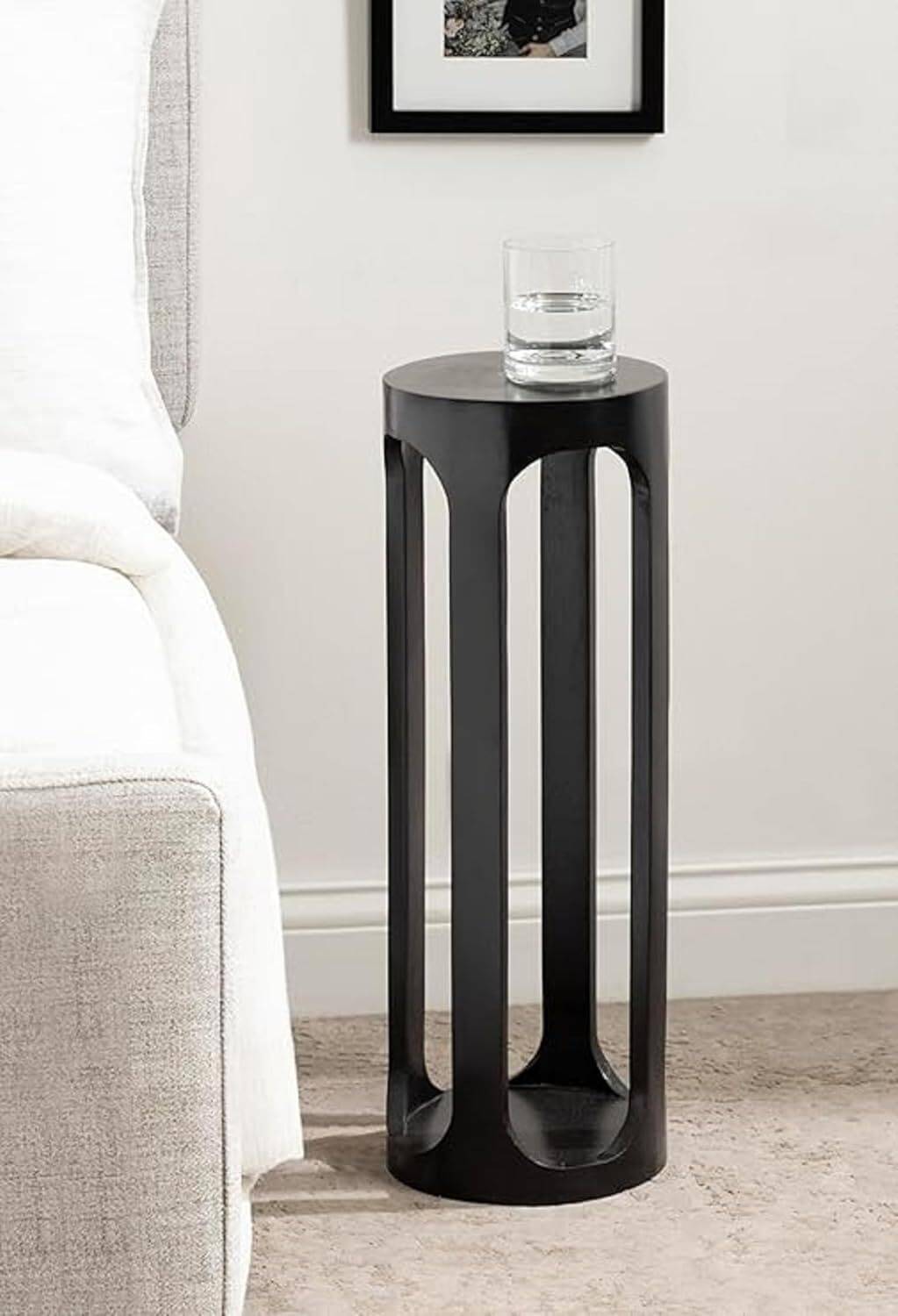 Mark Wood Round long side table Living Room Plant Stand or Small