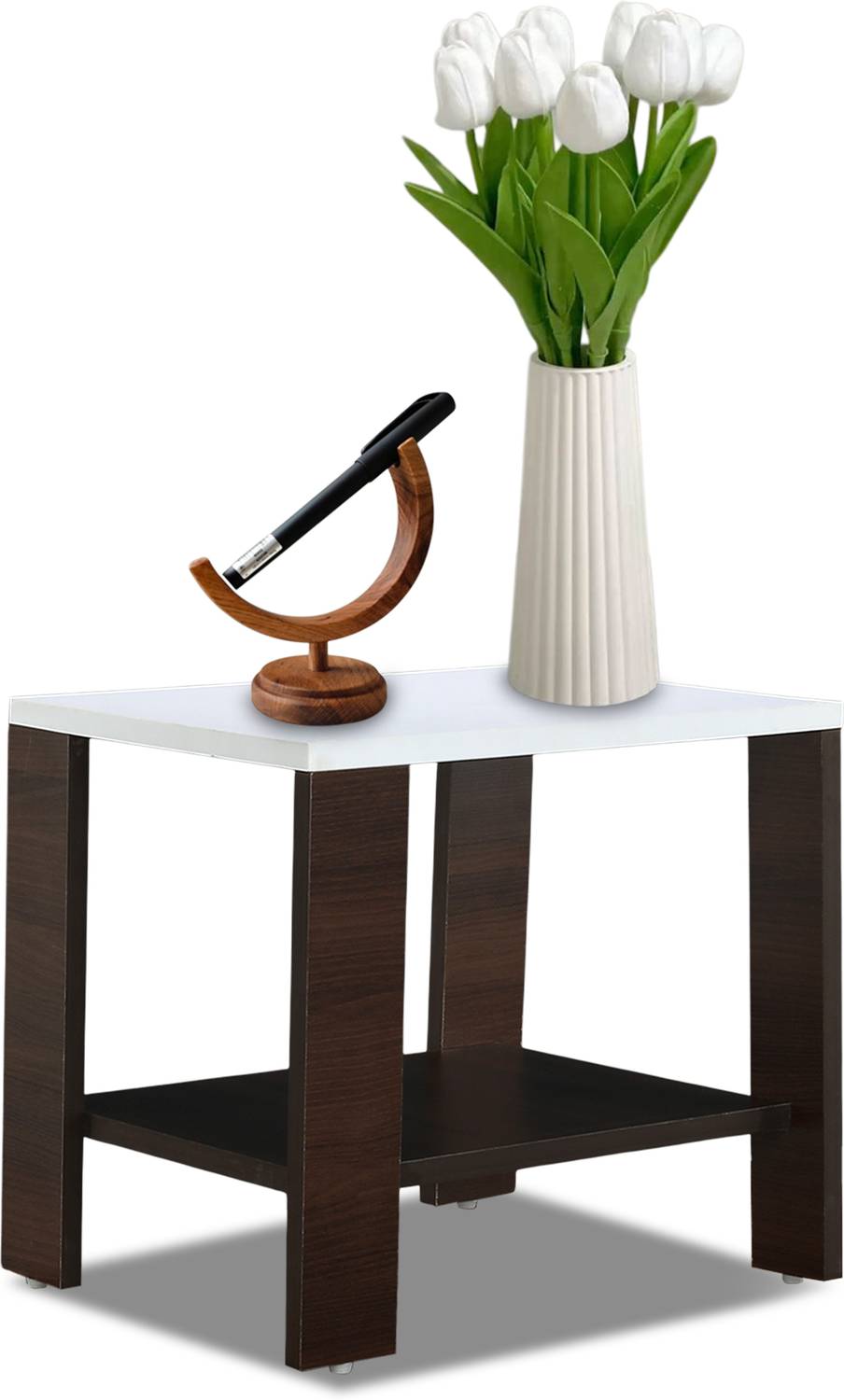 sbf furniture Engineered Wood Side Table (Finish Color - Brown &