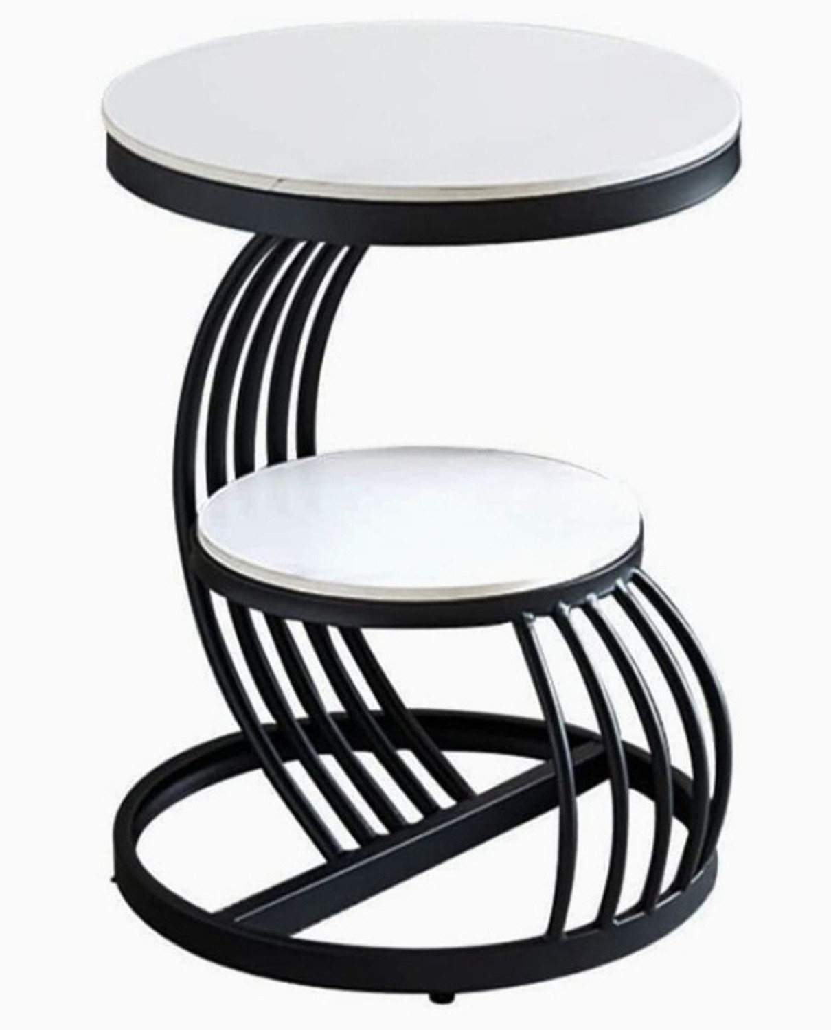 Image of Unique Arts Shoppee Unique Arts Gleaming Iron Haven: A Stylish Metal Side Table for Modern Spaces Metal Corner Table