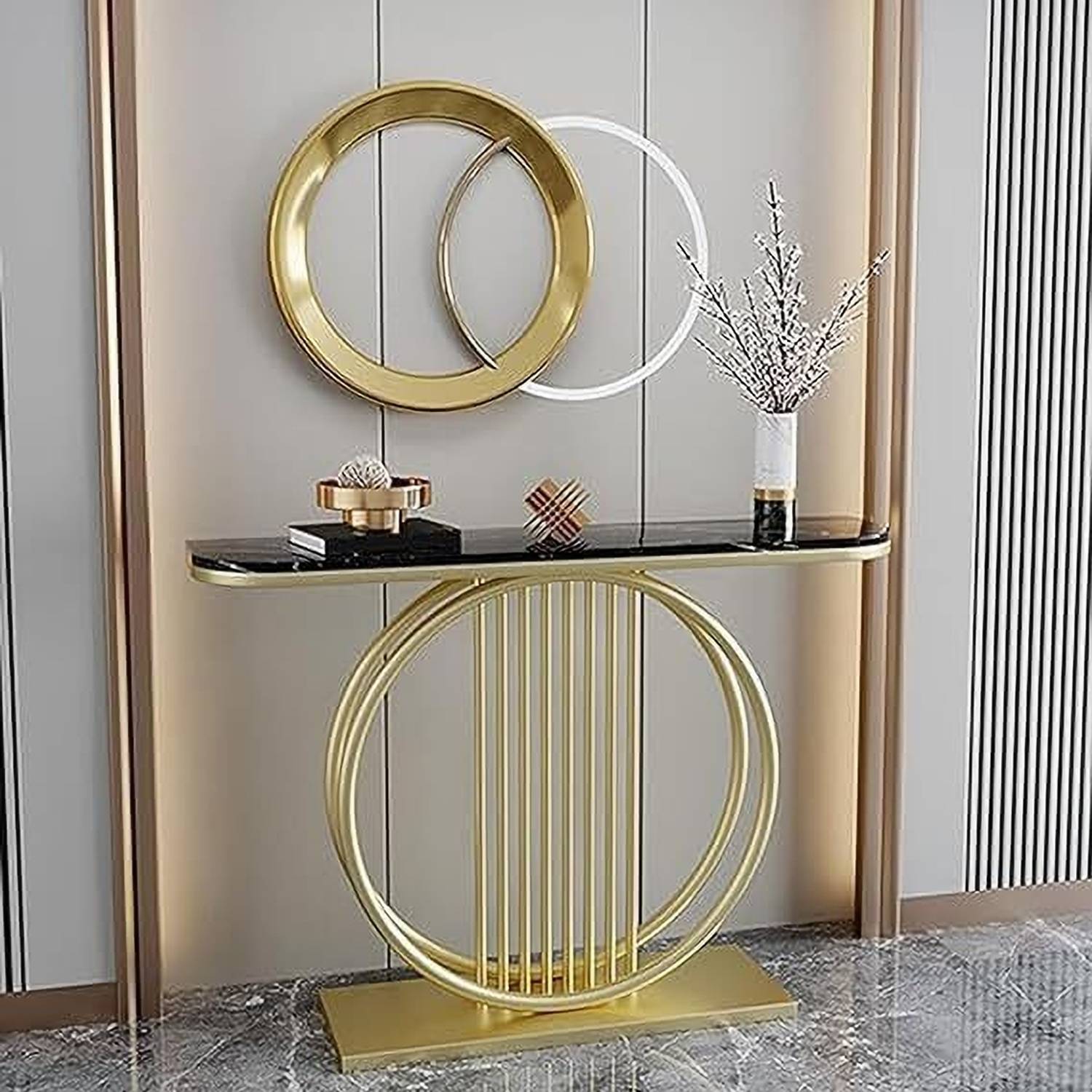 Mysoor art handicrafts Room Modern Slate Console Table Luxury Hal