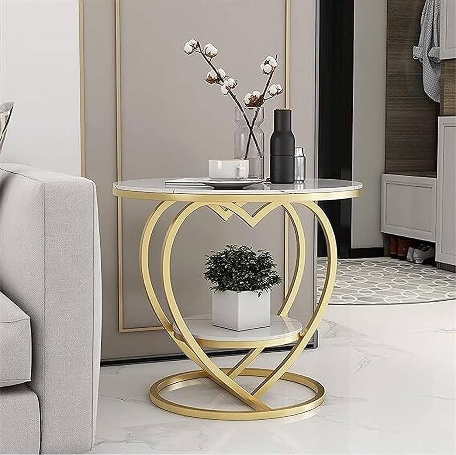 CraftOnline Coffee Table Simple Modern Bedside Cabinet Small Roun