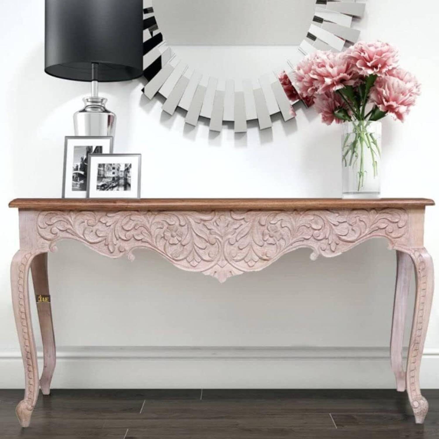 FURNISQUARE Premium Solid Wood Console Table - Modern Side Table