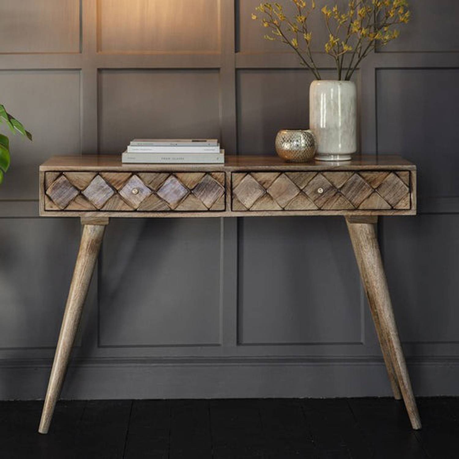 The Craftology CL-164 Solid Wood Console Table (Finish Color - Na