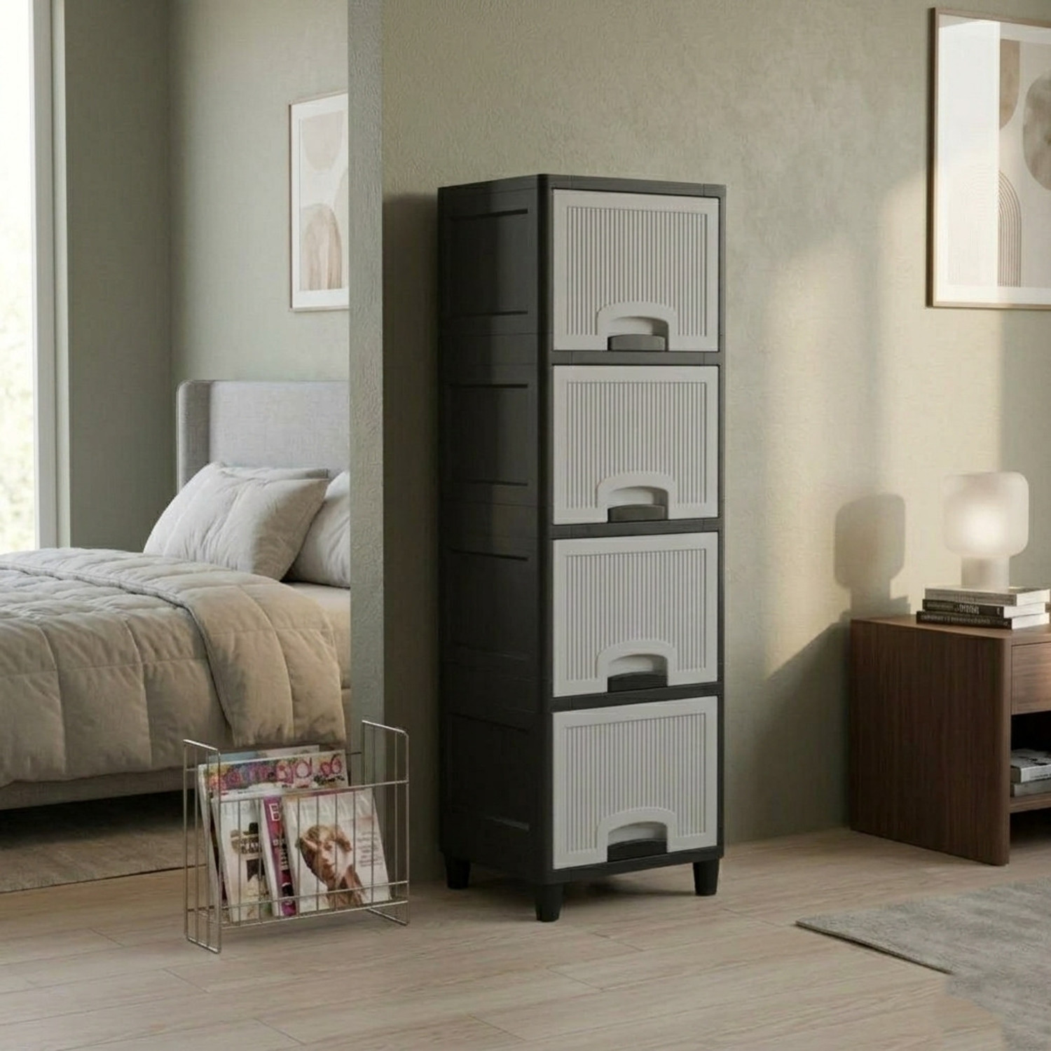 Image of MAXTID Multi Layer Cabinet | Premium Storage Drawer Unit For Home & Living Room Plastic Side Table