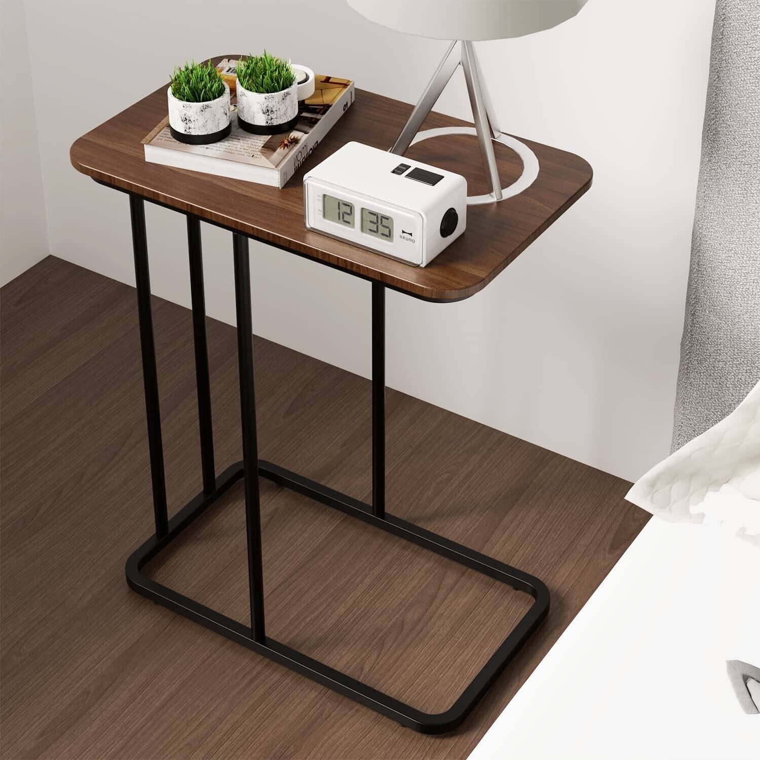 Device Bas with BROWN ART SHOPPEE C Shaped Side Table, Coffee Tab
