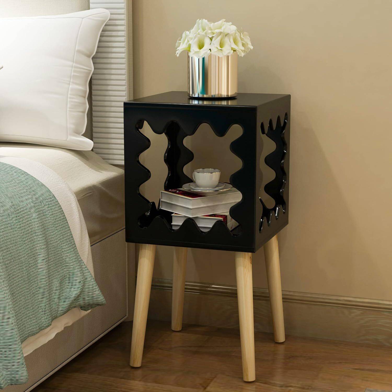 Device Bas with BROWN ART SHOPPEE Bookcase Nightstand Side End Ta