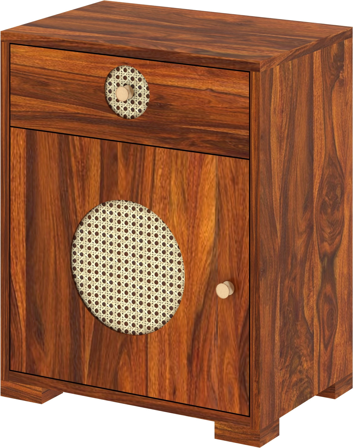 Image of Dreamydesks Regal Solid Wood Bedside Table with Drawer for Bedroom Solid Wood Bedside Table