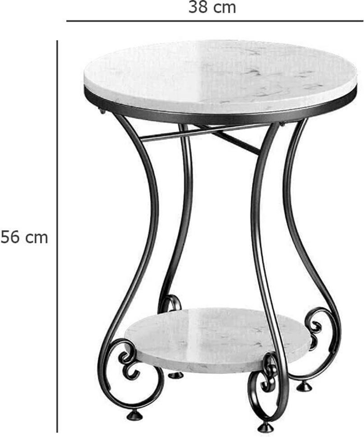 Image of ShopperShift Metal Bedside Table