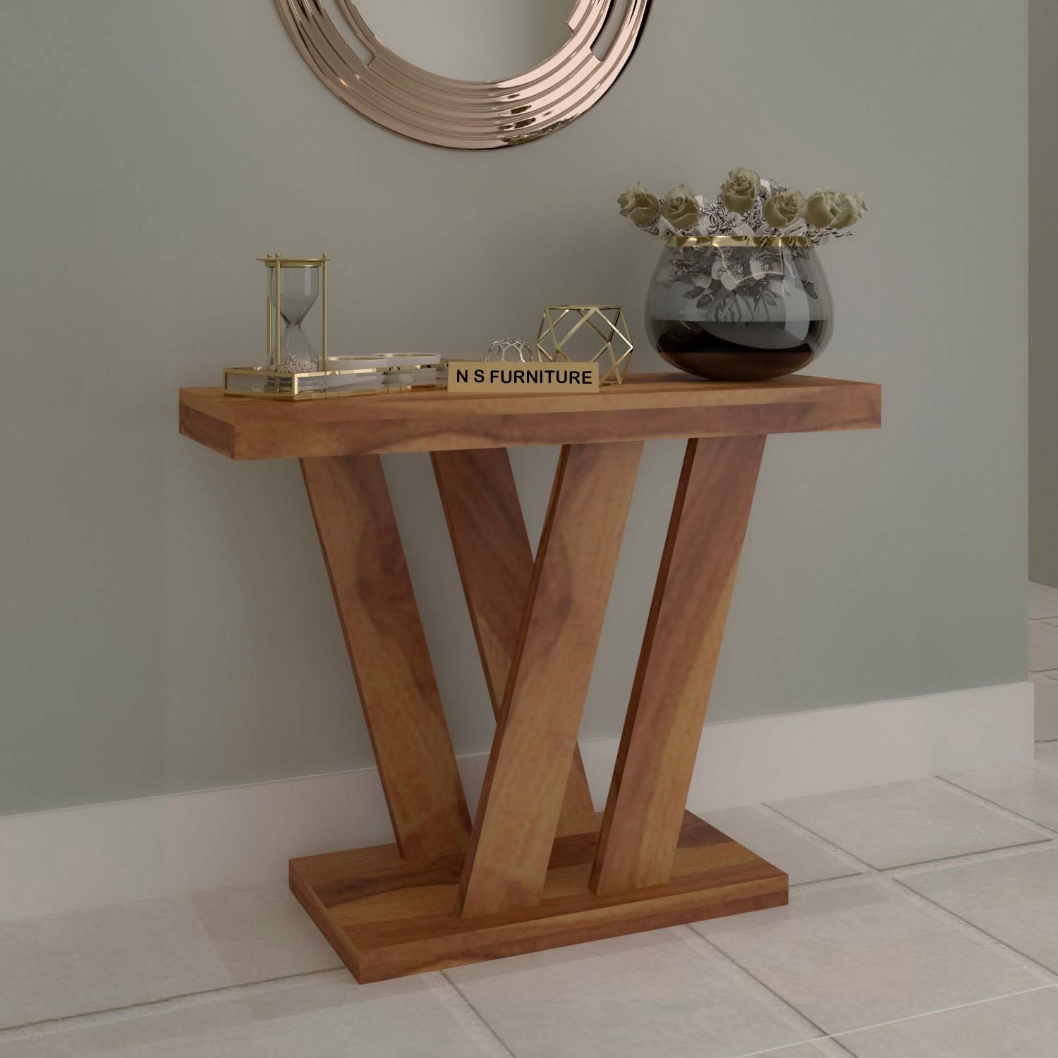 Navya Handicraft Sheesham Wood Console/Side/End Table For Living