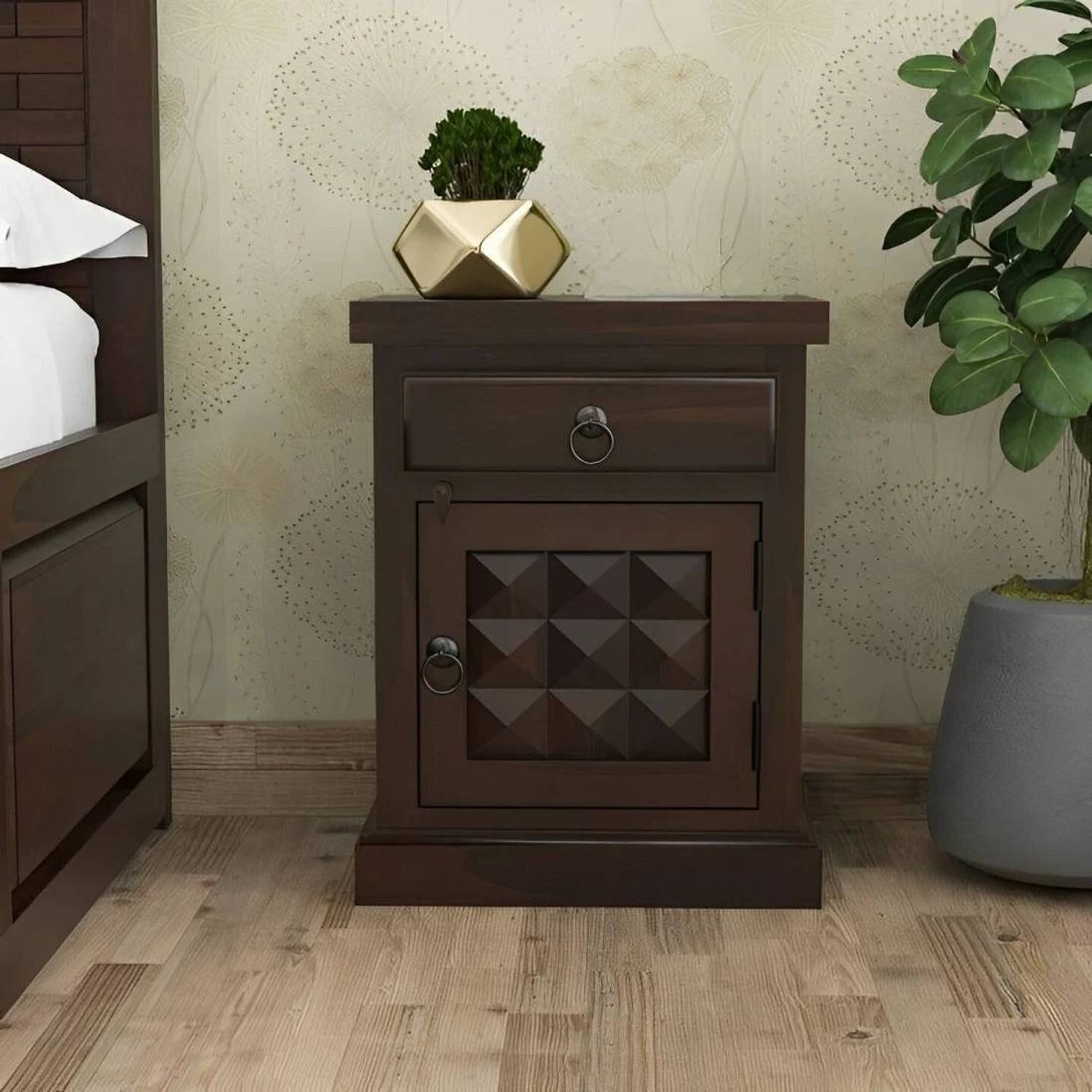 Devsignature Solid Sheesham Wood Bed Side Table For Bed Room Soli