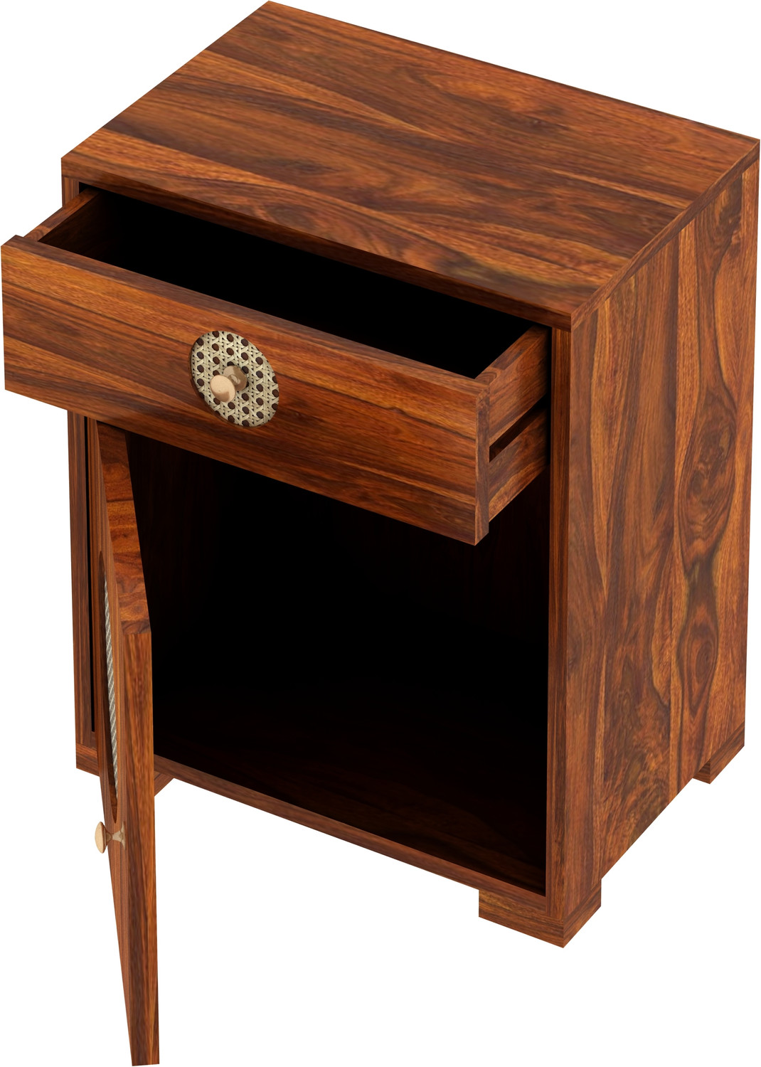 Image of Dreamydesks Regal Solid Wood Bedside Table with Drawer for Bedroom Solid Wood Bedside Table