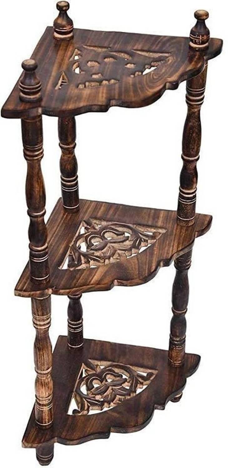 NHK Enterprises Wooden Mini Corner- Right Side Table - Living Roo