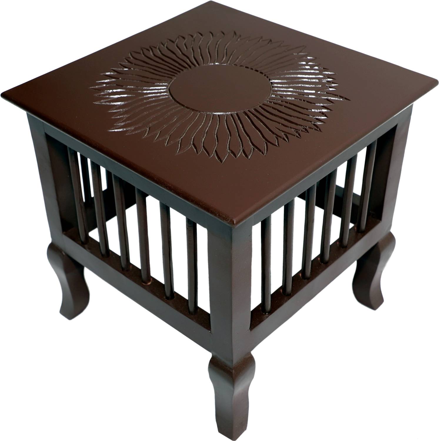 Artesia Mango Wood Handmade Carving Classic Coffee Table for Living Room Solid Wood Side Table