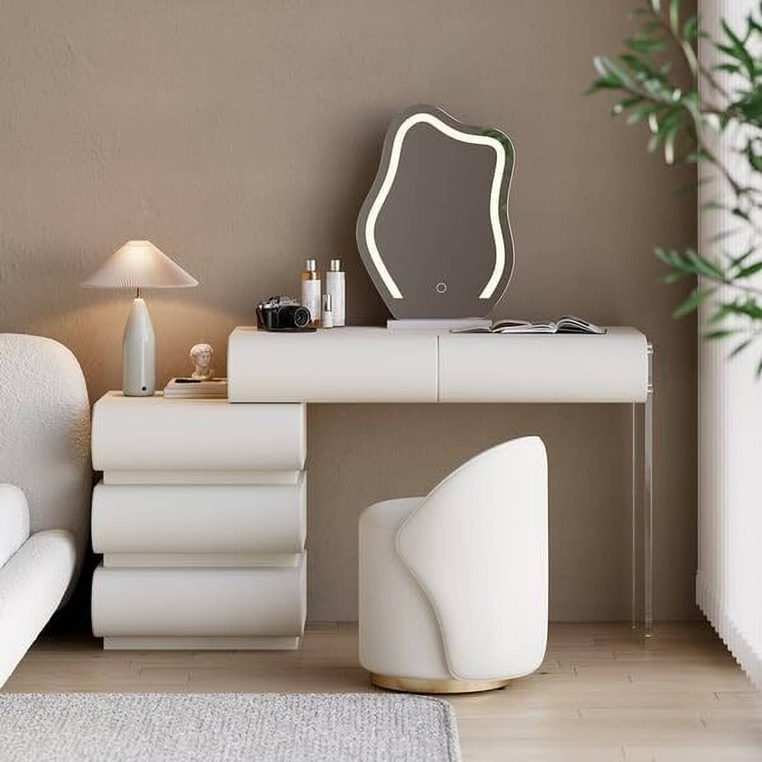 NG Decor Engineered Wood Side Table (Finish Color - White, DIY(Do
