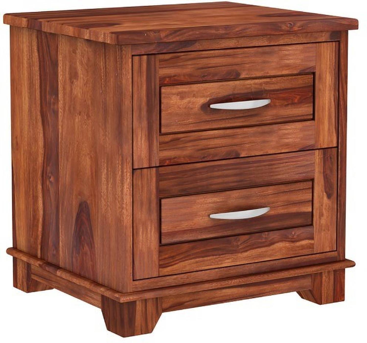Allie Wood Sheesham Solid Wood Bedside Table (Finish Color - Hone