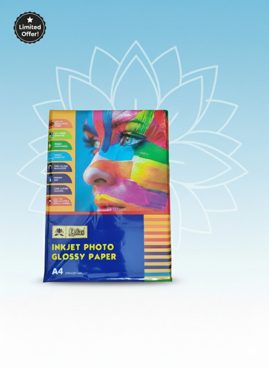 Image of LOTUS STATIONERY PHOTO GLOSSY PLAIN A4 180 gsm Photo Paper