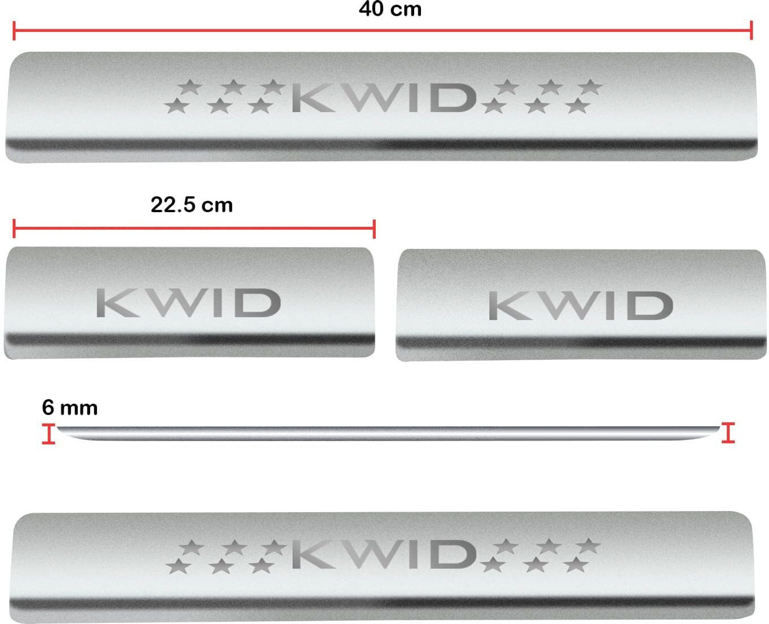 Image of CARXTREME Renault KWID Foot Step Compatible For All Models (4 Pcs) Door Sill Plate