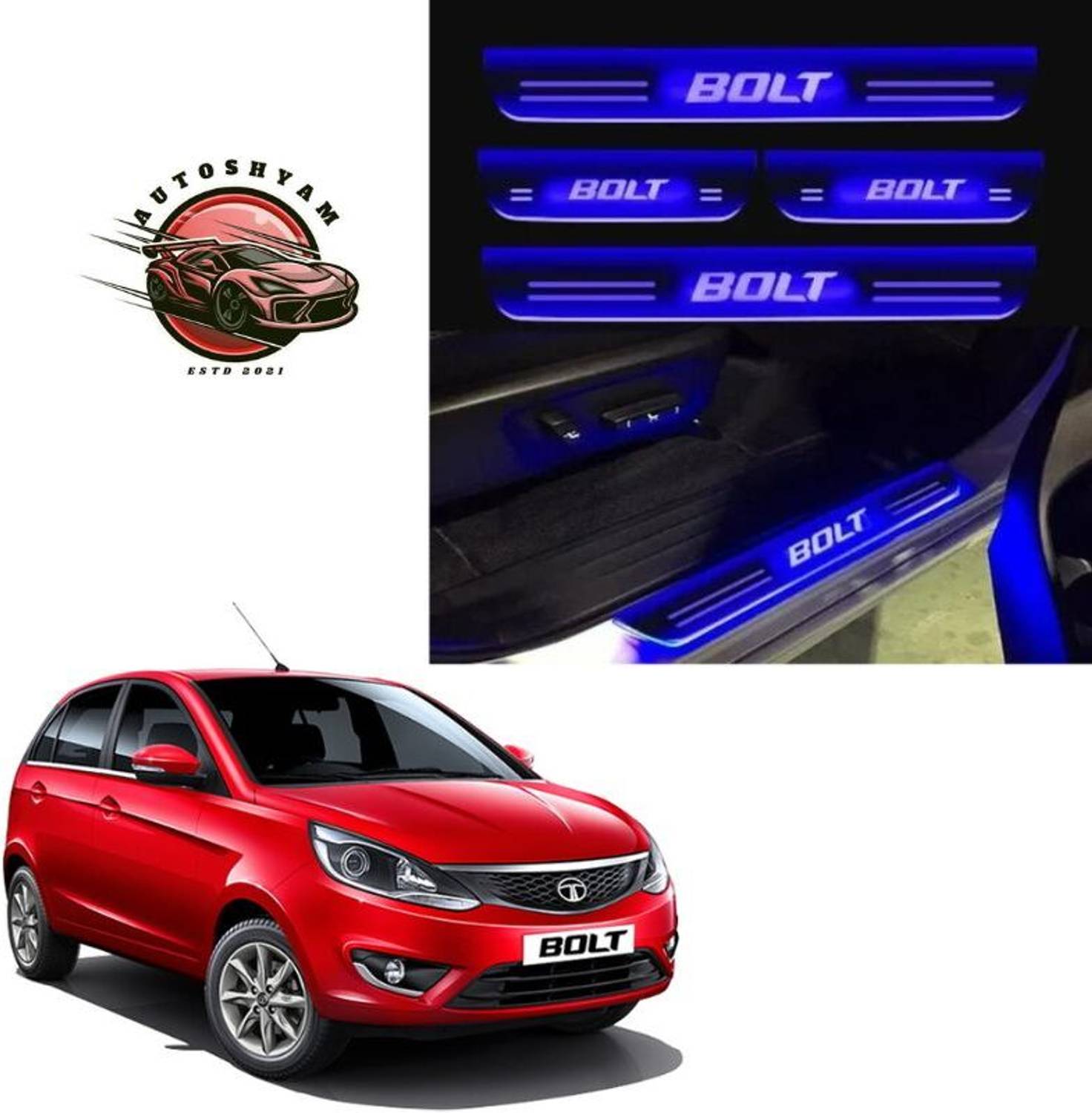 AUTOSHYAM Bolt car door foot step led sill plate Door Sill Plate Door Sill Plate