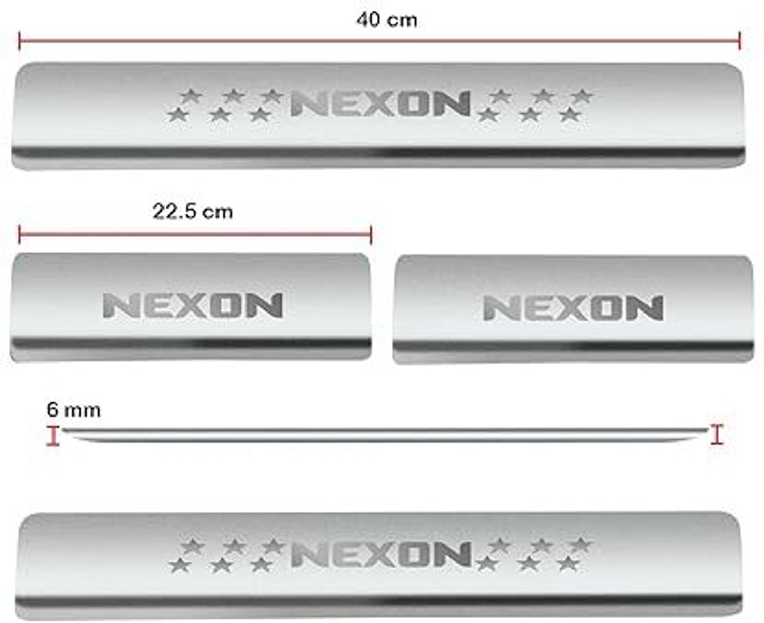 Image of CARXTREME Tata Nexon Foot Step Compatible For All Models (4 Pcs) Door Sill Plate