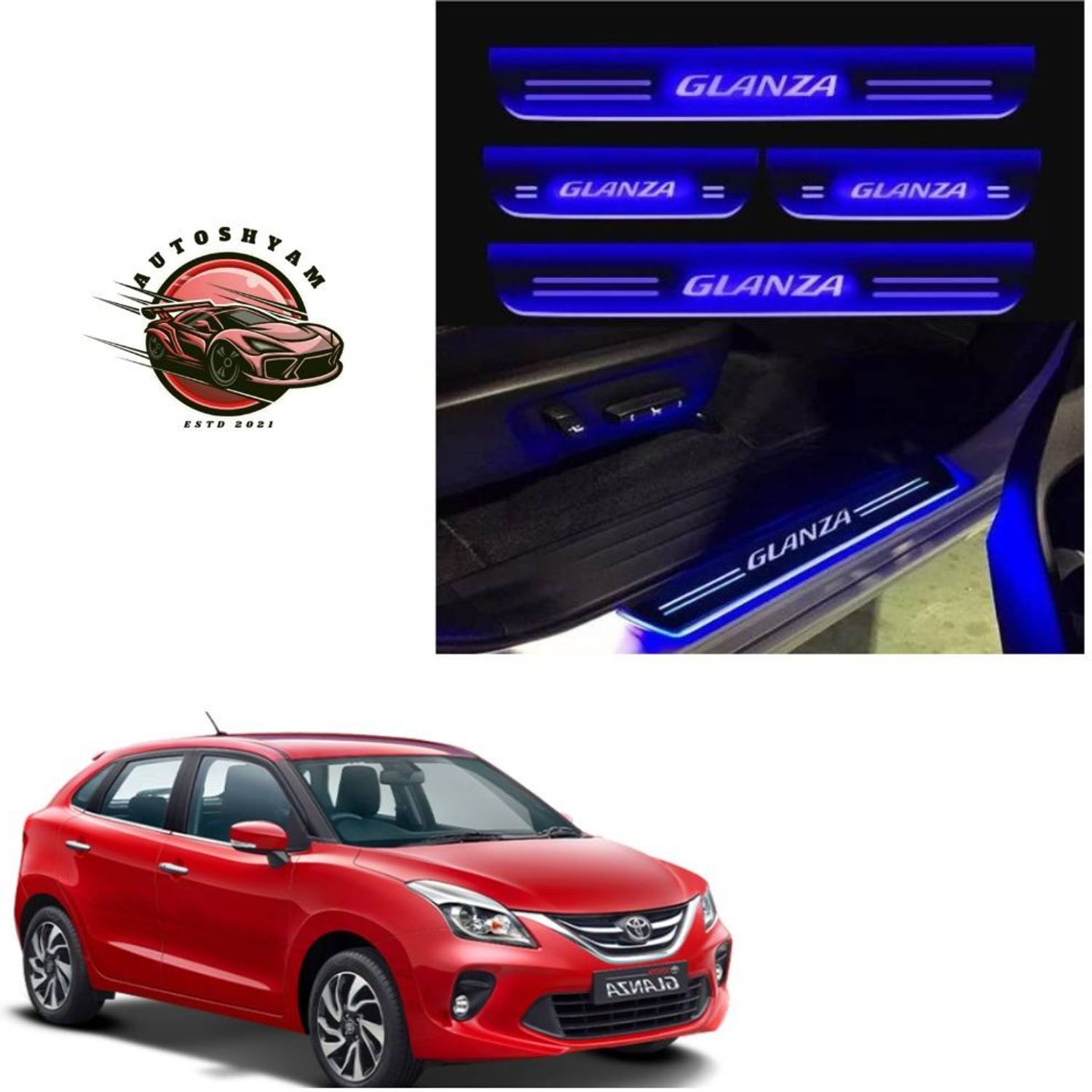 AUTOSHYAM Glanza car door foot step led sill plate Door Sill Plate Door Sill Plate